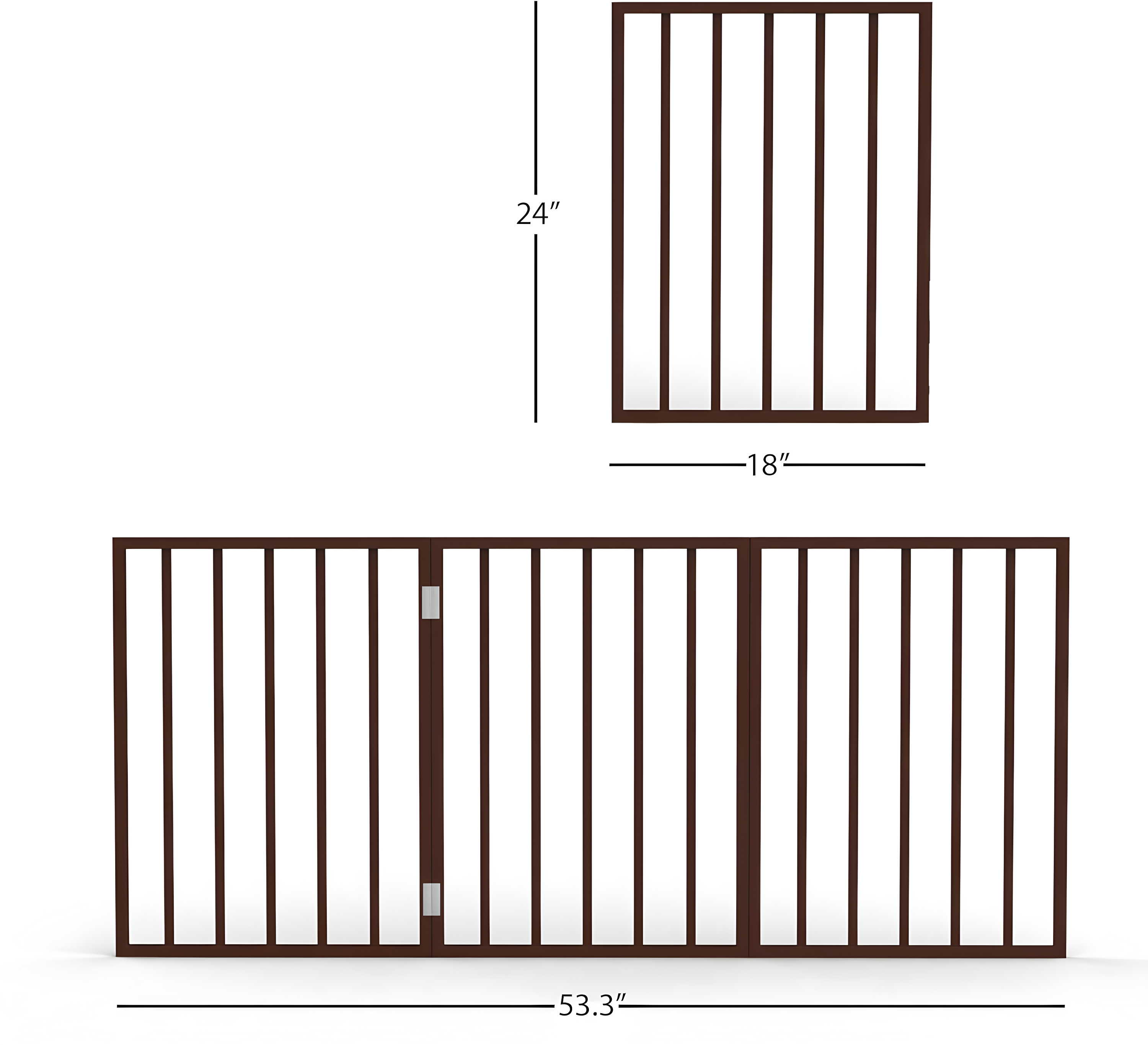 Pet Adobe Foldable Wooden Pet Gate – Dark Brown