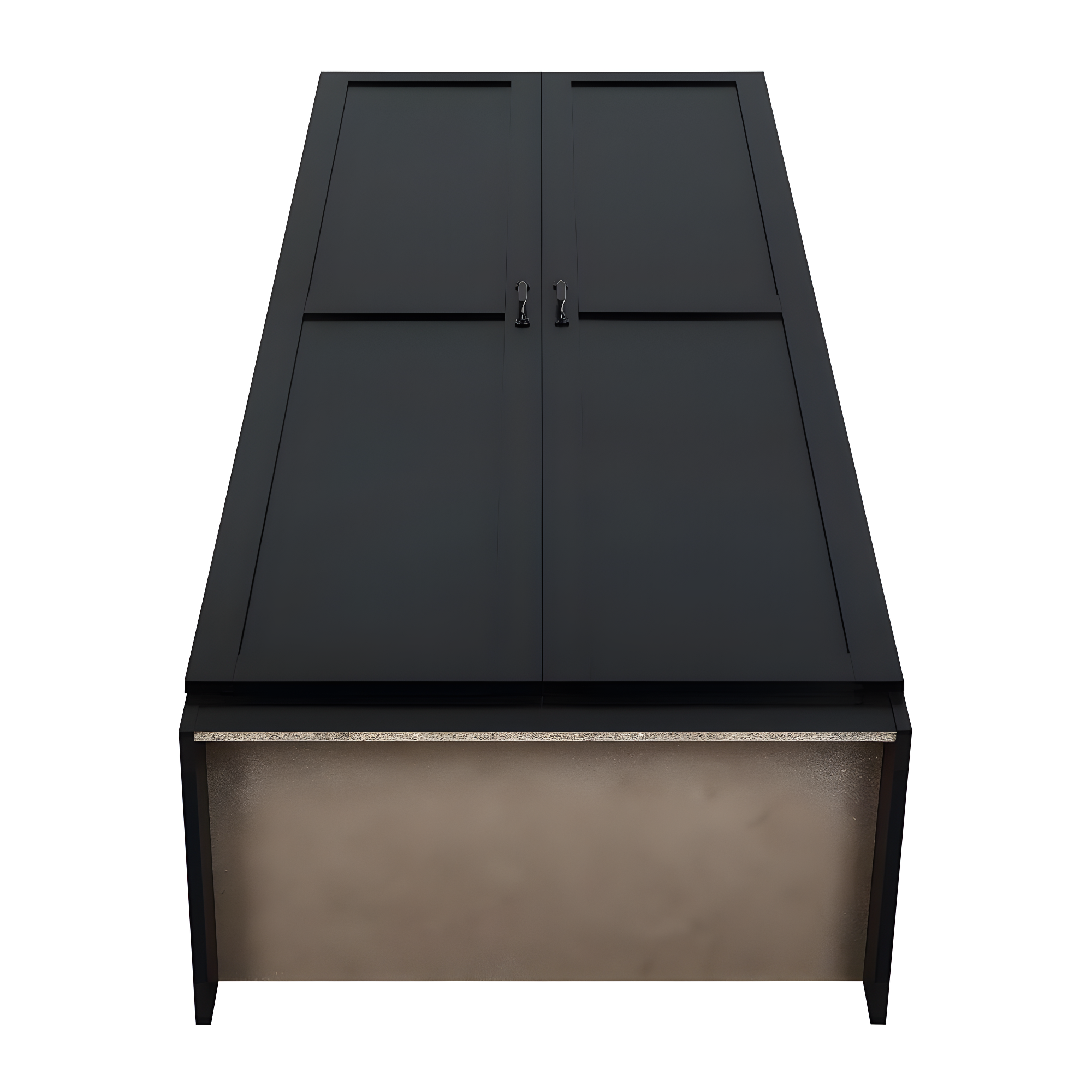 Hopkins Modern 4 Shelf Storage Closet Black - Manhattan Comfort: MDF, European Hinges, 71" High