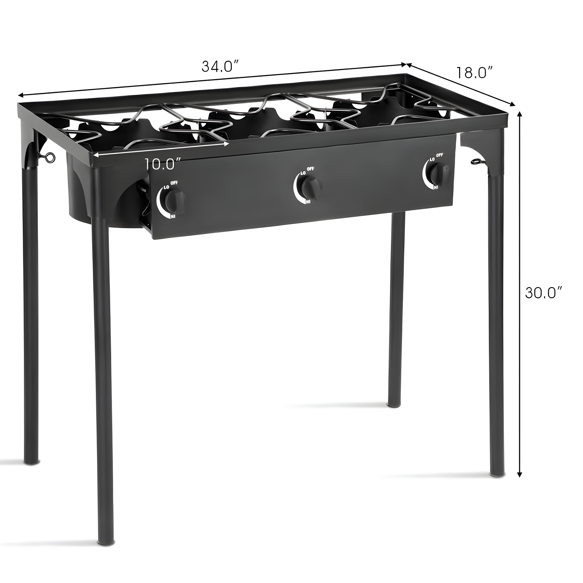 Costway Portable Propane 225,000-BTU 3 Burner Gas Cooker Outdoor Camp Stove BBQ