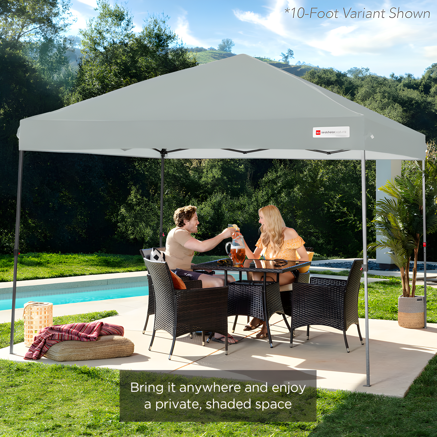 Best Choice Products Easy Setup Pop Up Canopy W/ 1-Button Setup, Wheeled Case, 4 Weight Bags