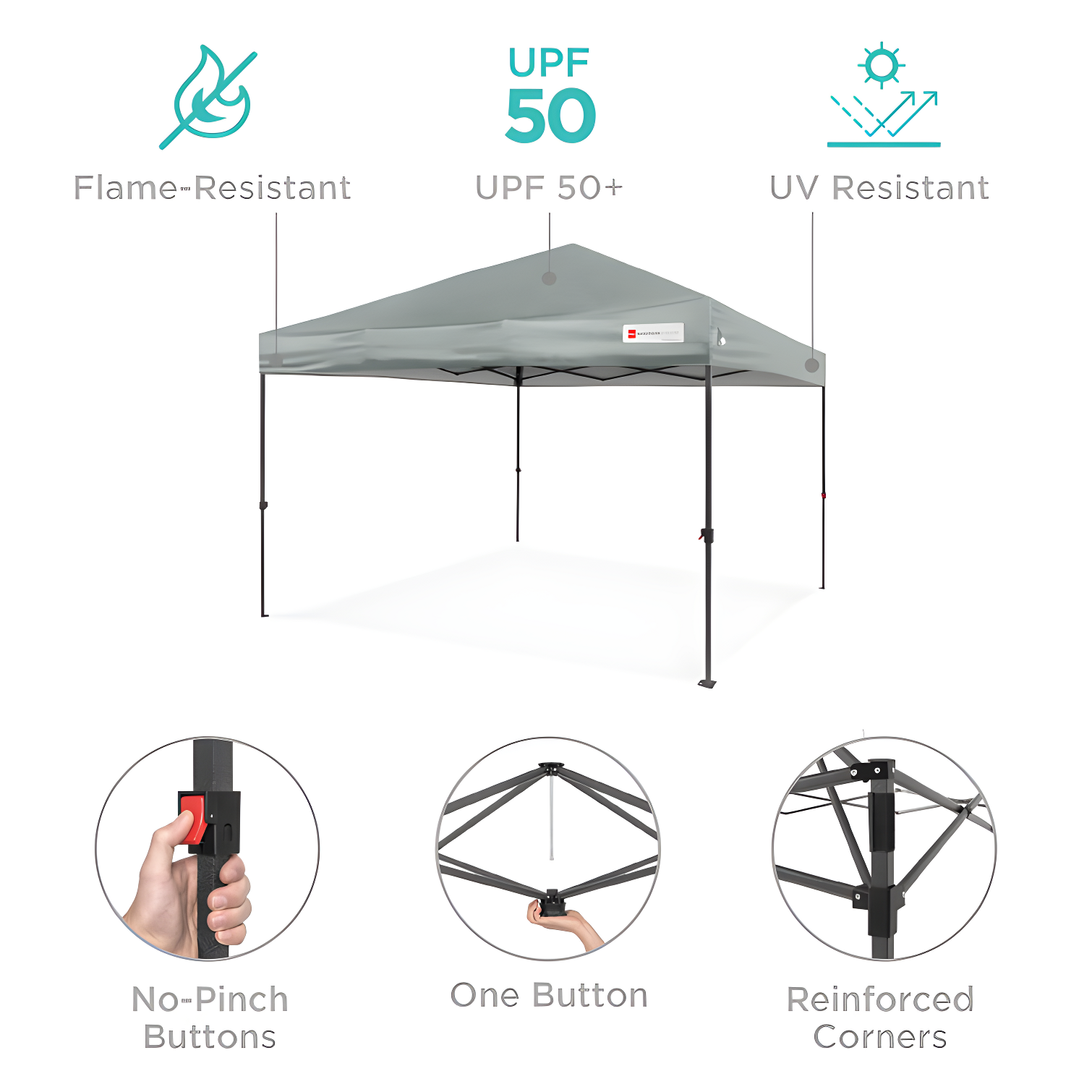 Best Choice Products Easy Setup Pop Up Canopy W/ 1-Button Setup, Wheeled Case, 4 Weight Bags