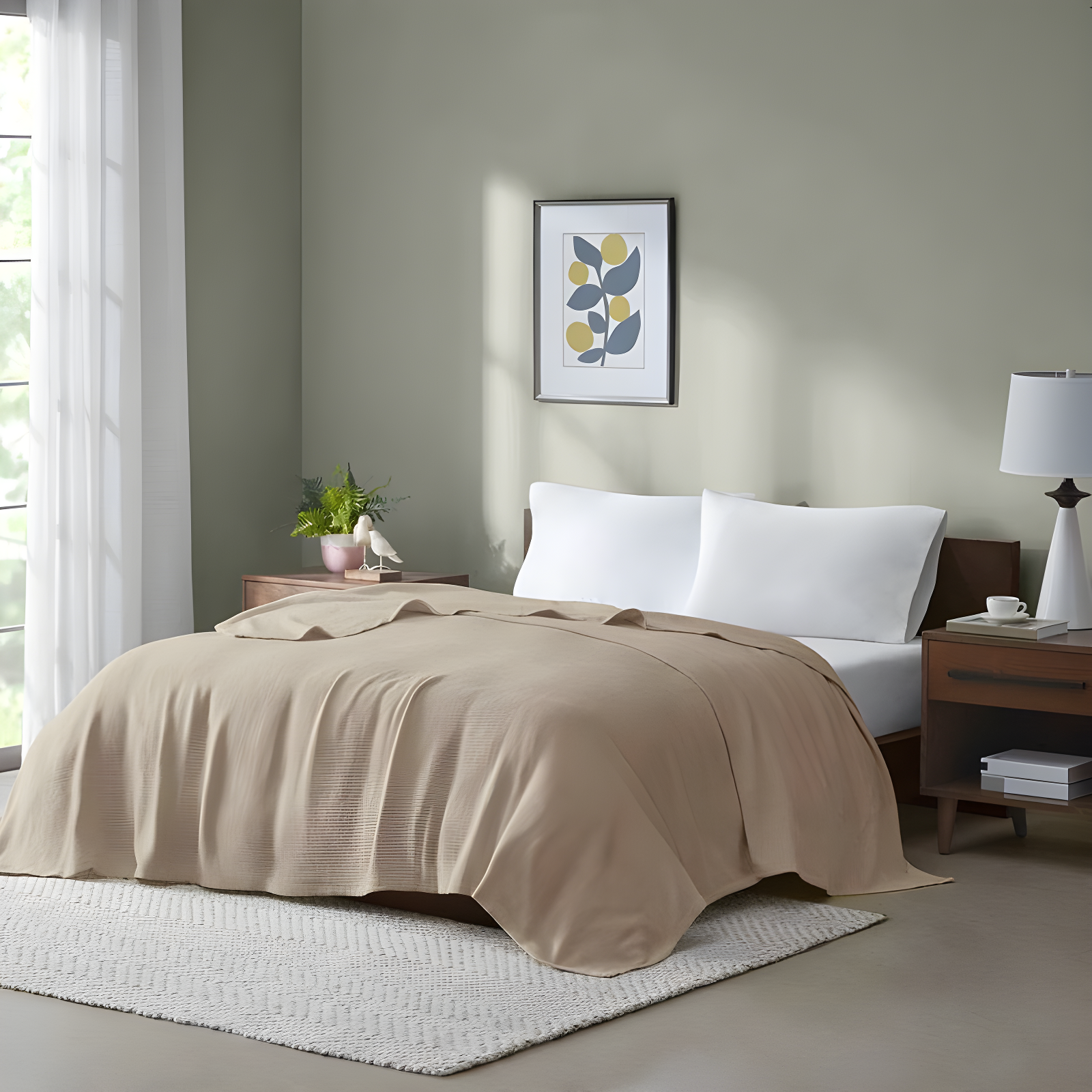 Madison Park Freshspun Basketweave Cotton Blanket