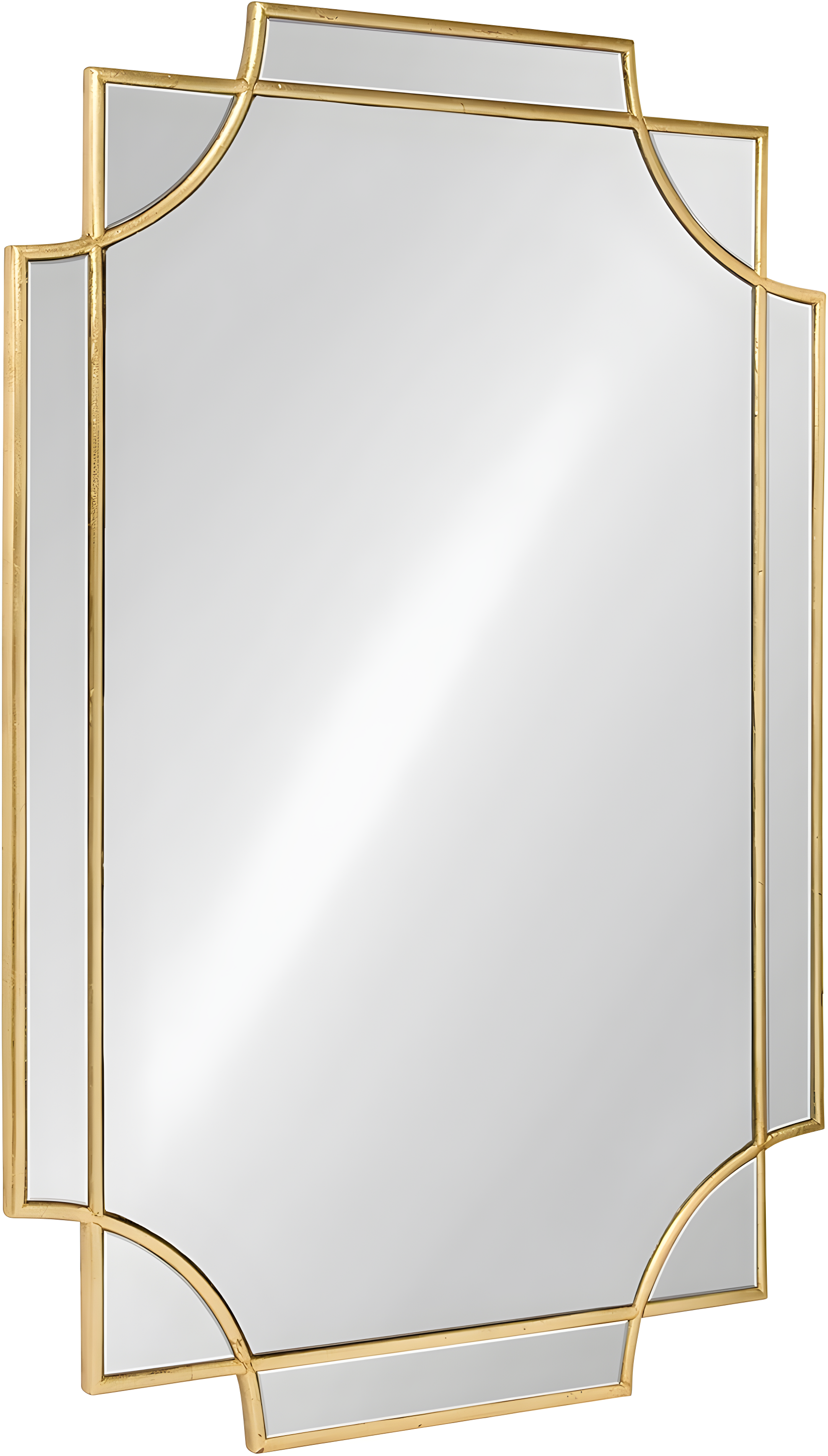 Kate and Laurel Minuette Decorative Rectangle Frame Wall Mirror in Gold Leaf, 24x35.5 Inches