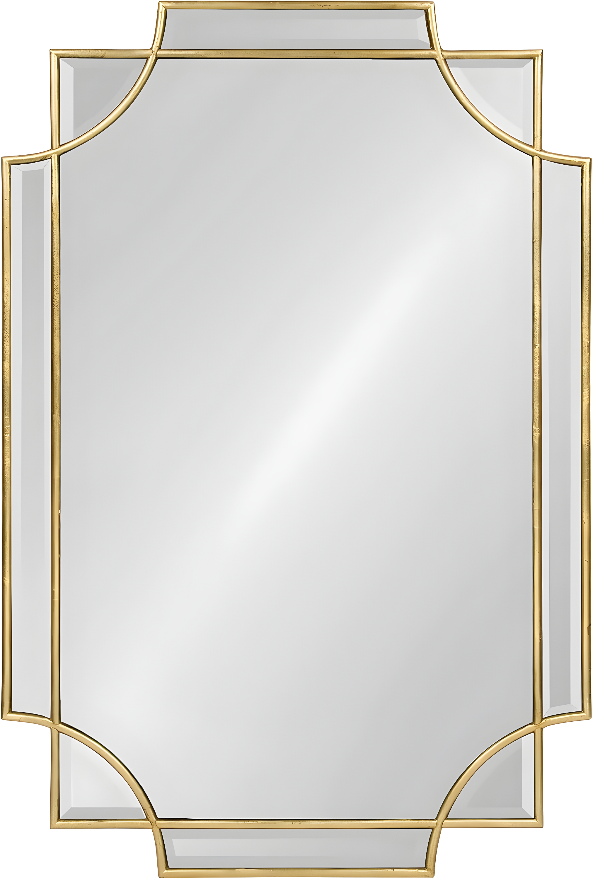 Kate and Laurel Minuette Decorative Rectangle Frame Wall Mirror in Gold Leaf, 24x35.5 Inches