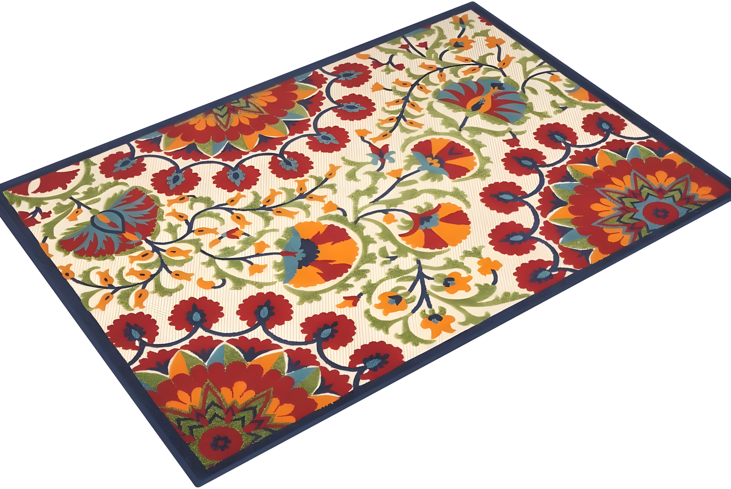 Nourison Aloha Floral Easy Care Flatweave High-Low Indoor Outdoor Area Rug Red/Multi 7' x 10'