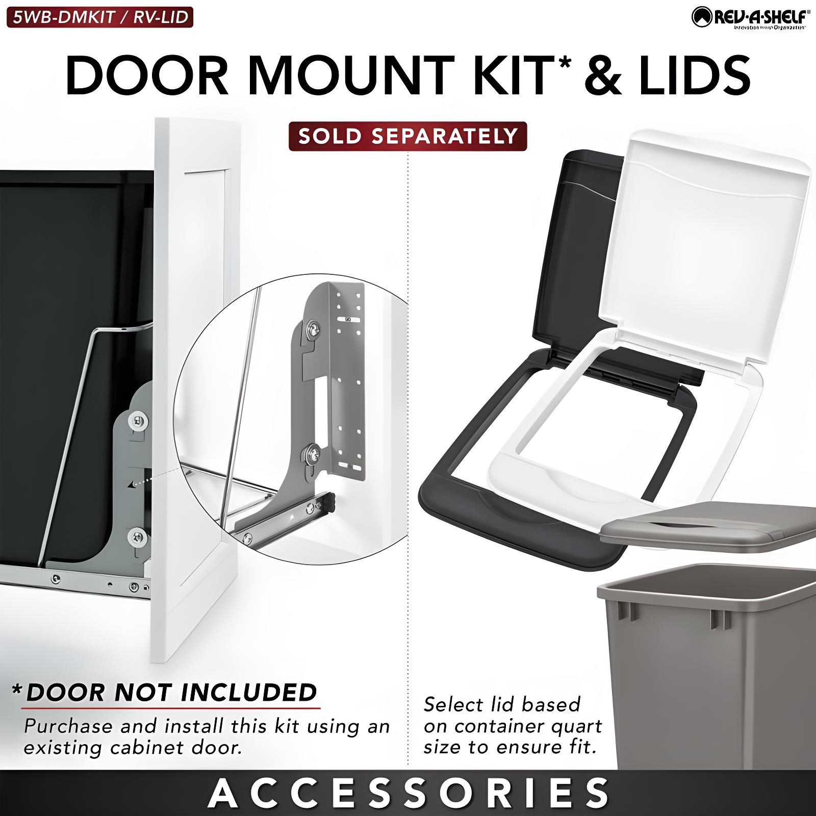 Rev-A-Shelf Rev-A-Shelf Double Pull Out Trash Can 35 Qt for Kitchen