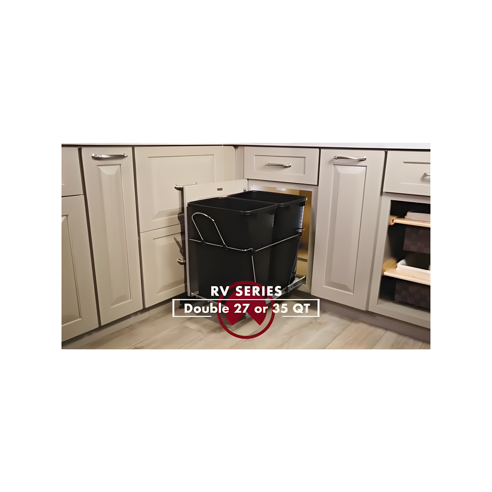 Rev-A-Shelf Rev-A-Shelf Double Pull Out Trash Can 35 Qt for Kitchen
