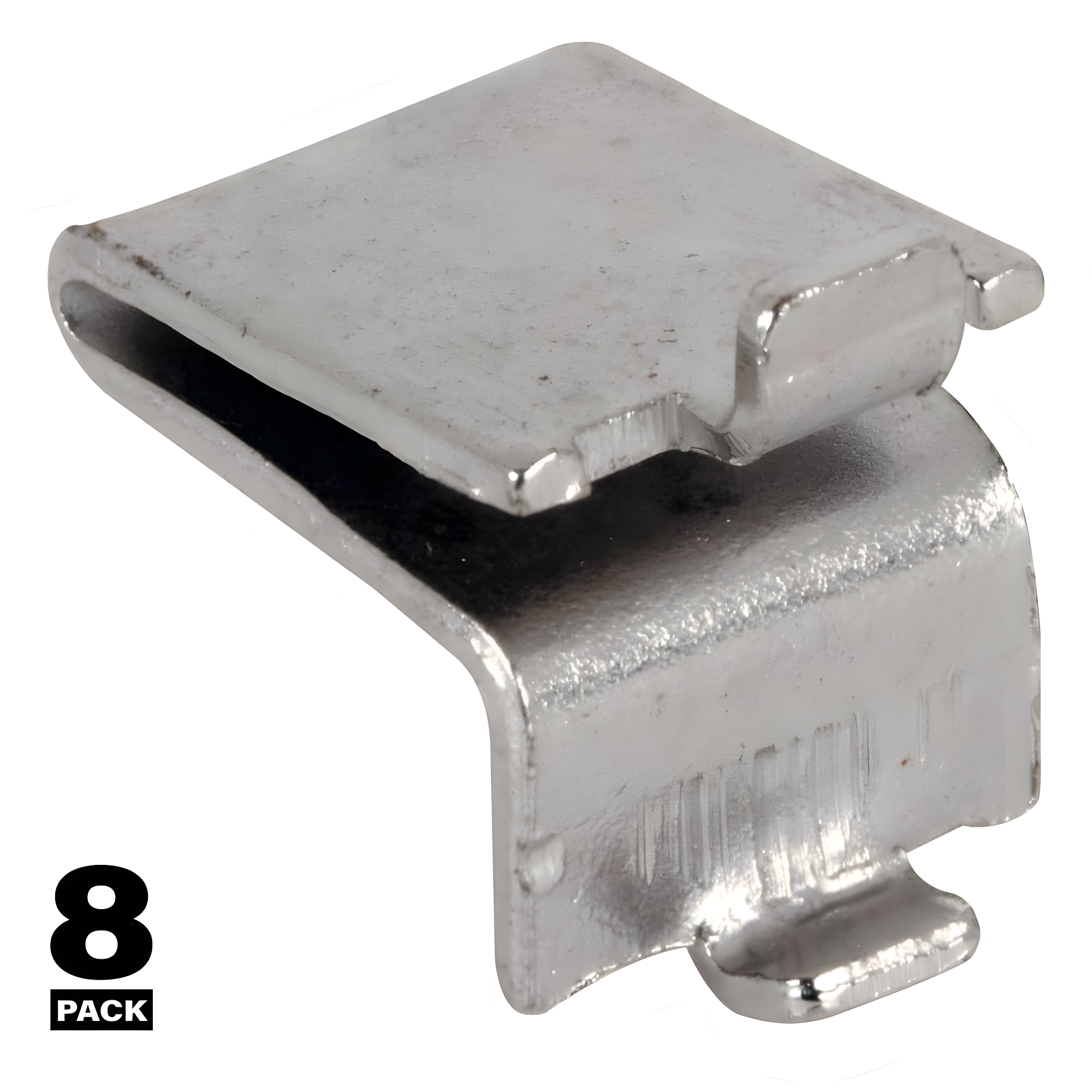 Prime-Line Nickel Plated Metal Strip Lock Style Shelf Bracket , Knape and Vogt (Set of 8)