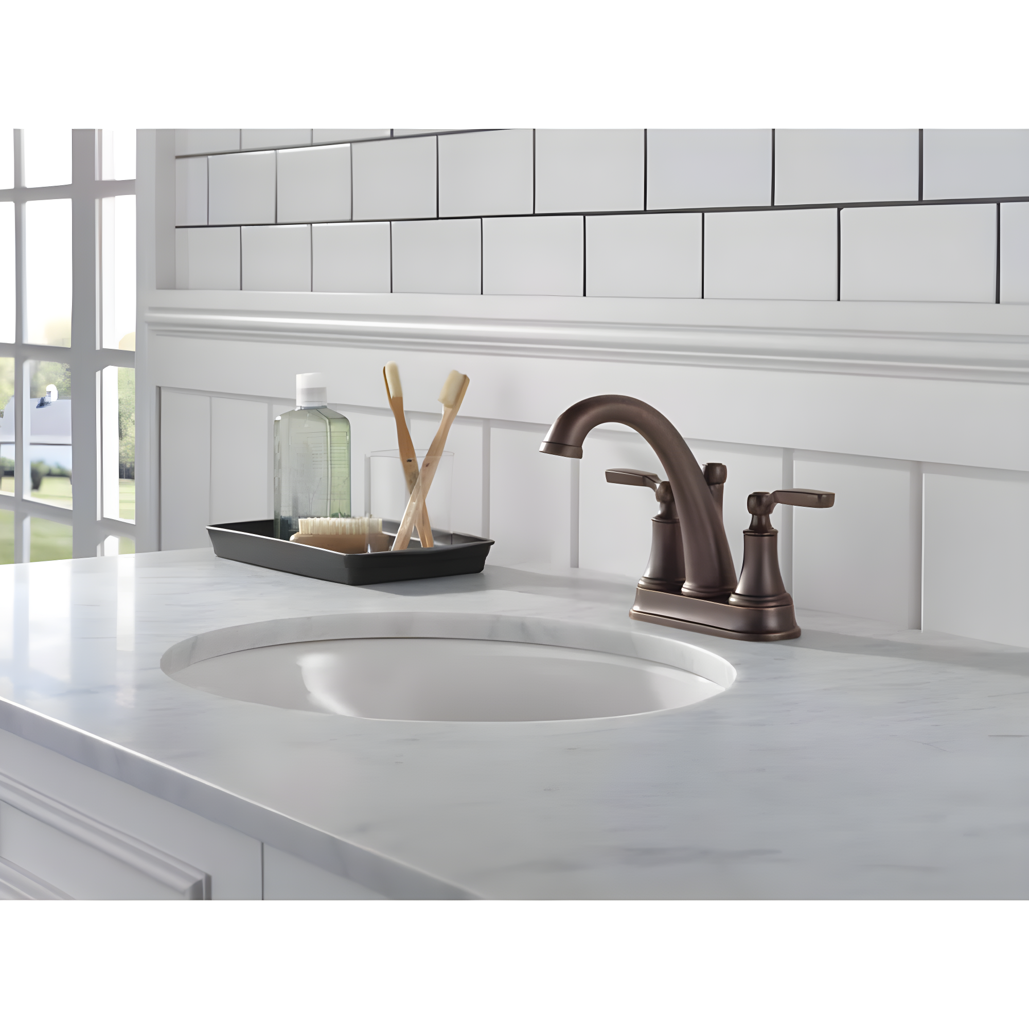 Woodhurst Centerset Bathroom Faucet with Drain Assembly