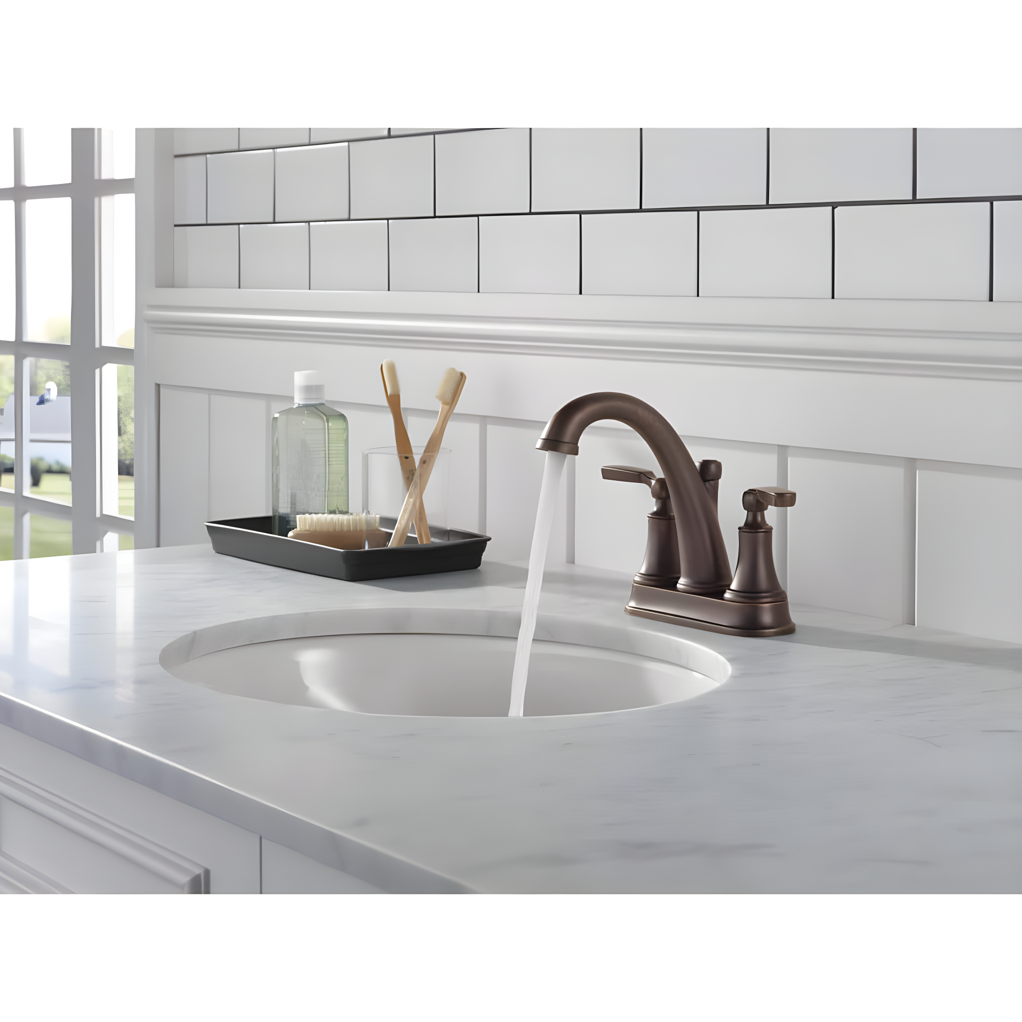 Woodhurst Centerset Bathroom Faucet with Drain Assembly