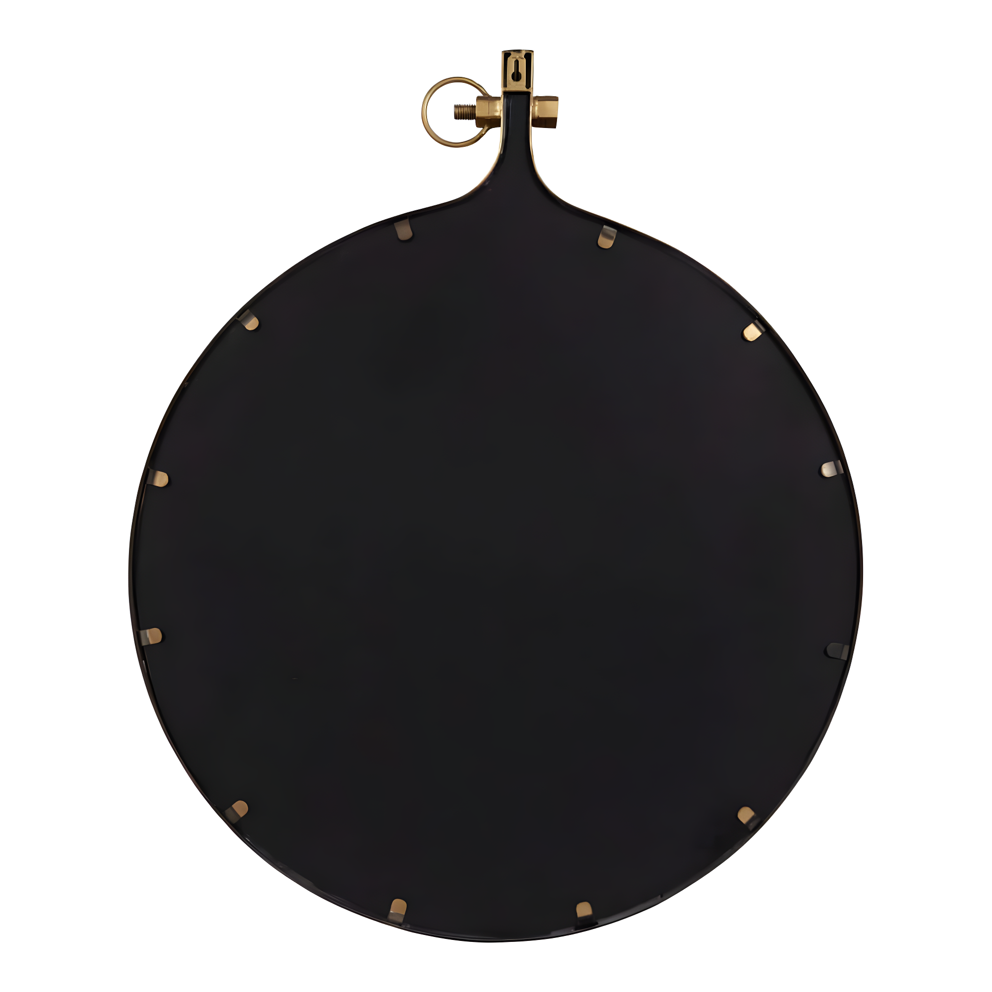 Kate and Laurel Yitro Round Industrial Modern Metal Framed Wall Mirror, 23.5x28.5, Gold