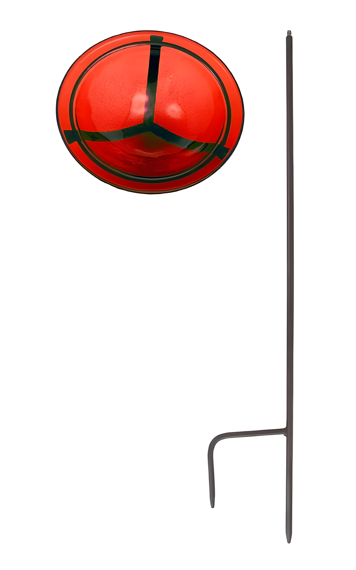 3" Iron and Crackle Glass Birdbath Bowl with Stake Red - ACHLA Designs: Weather-Resistant, Freestanding