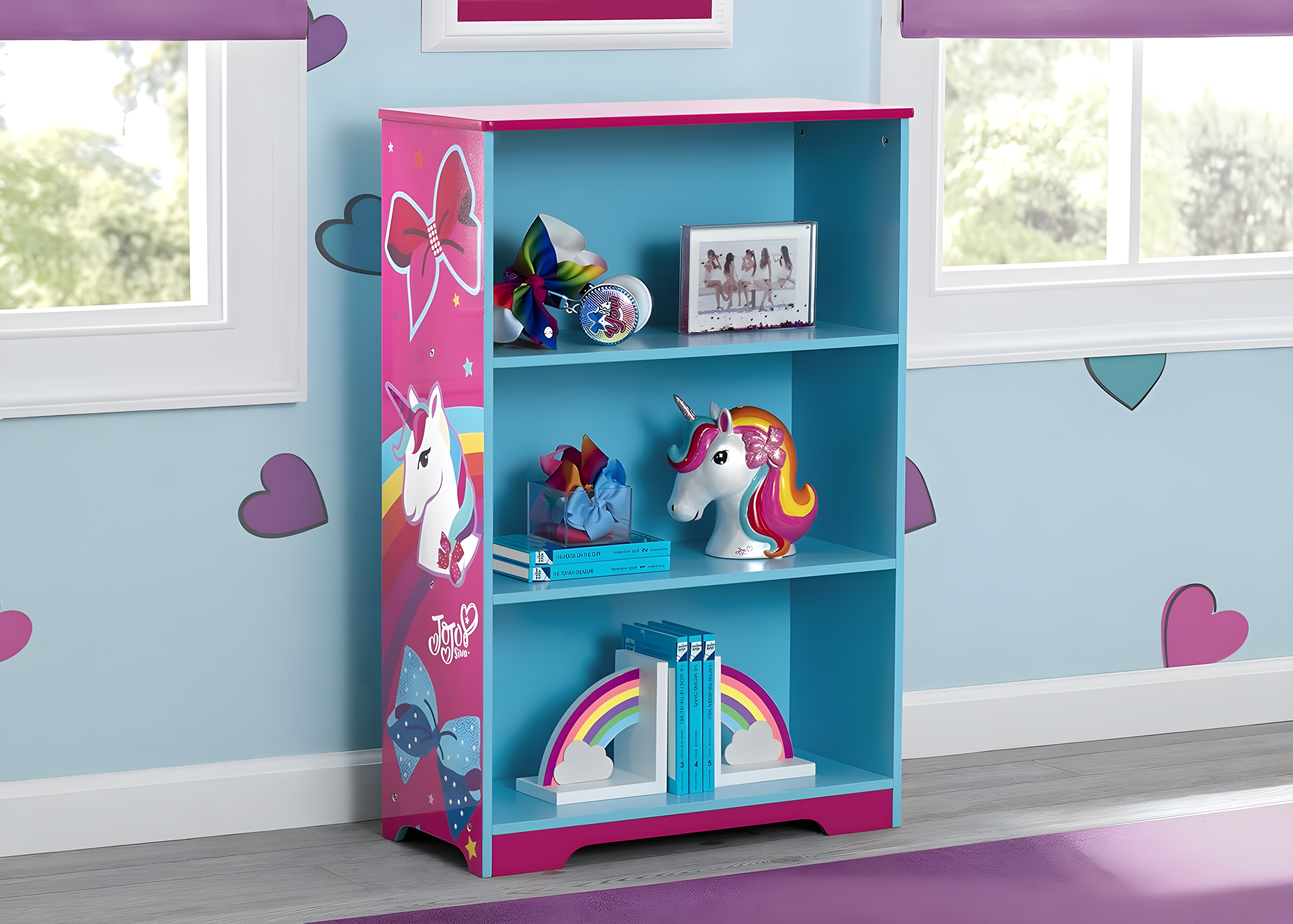 Delta Children Rainbow Unicorn Deluxe 37.5" Bookcase