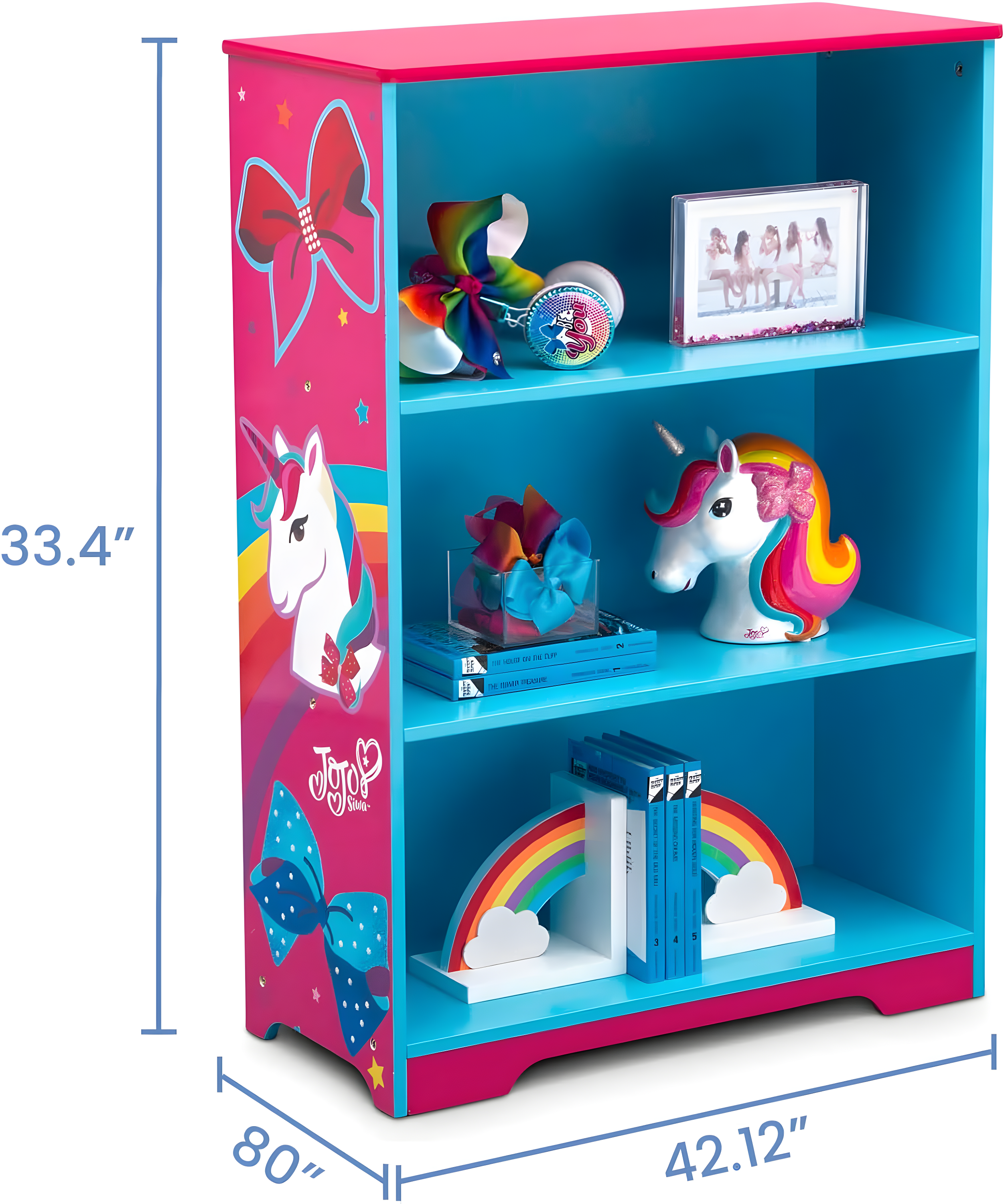 Delta Children Rainbow Unicorn Deluxe 37.5" Bookcase