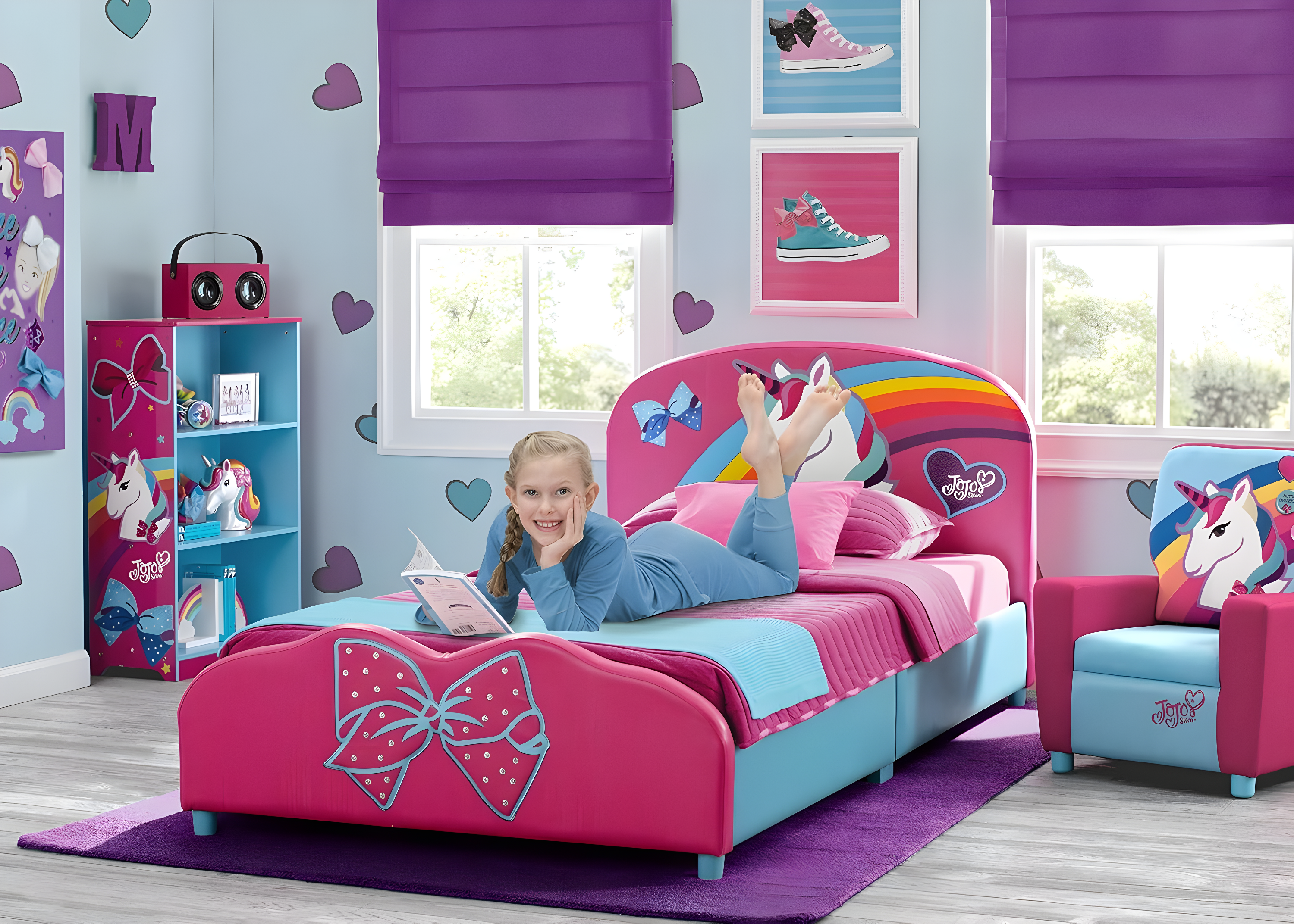 Delta Children Rainbow Unicorn Deluxe 37.5" Bookcase