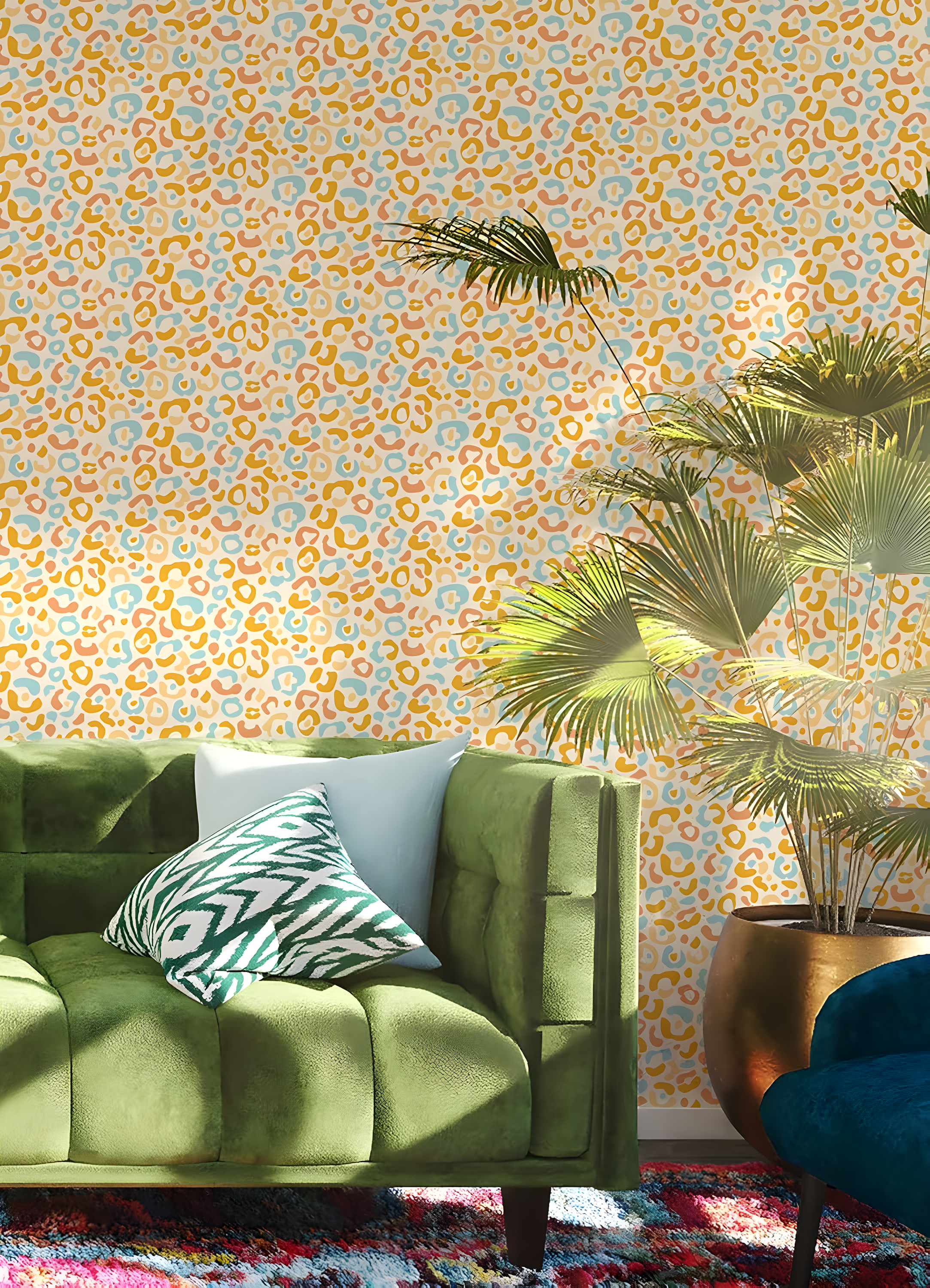 Aelfie Multi Warm Leopard Spots Peel & Stick Wallpaper