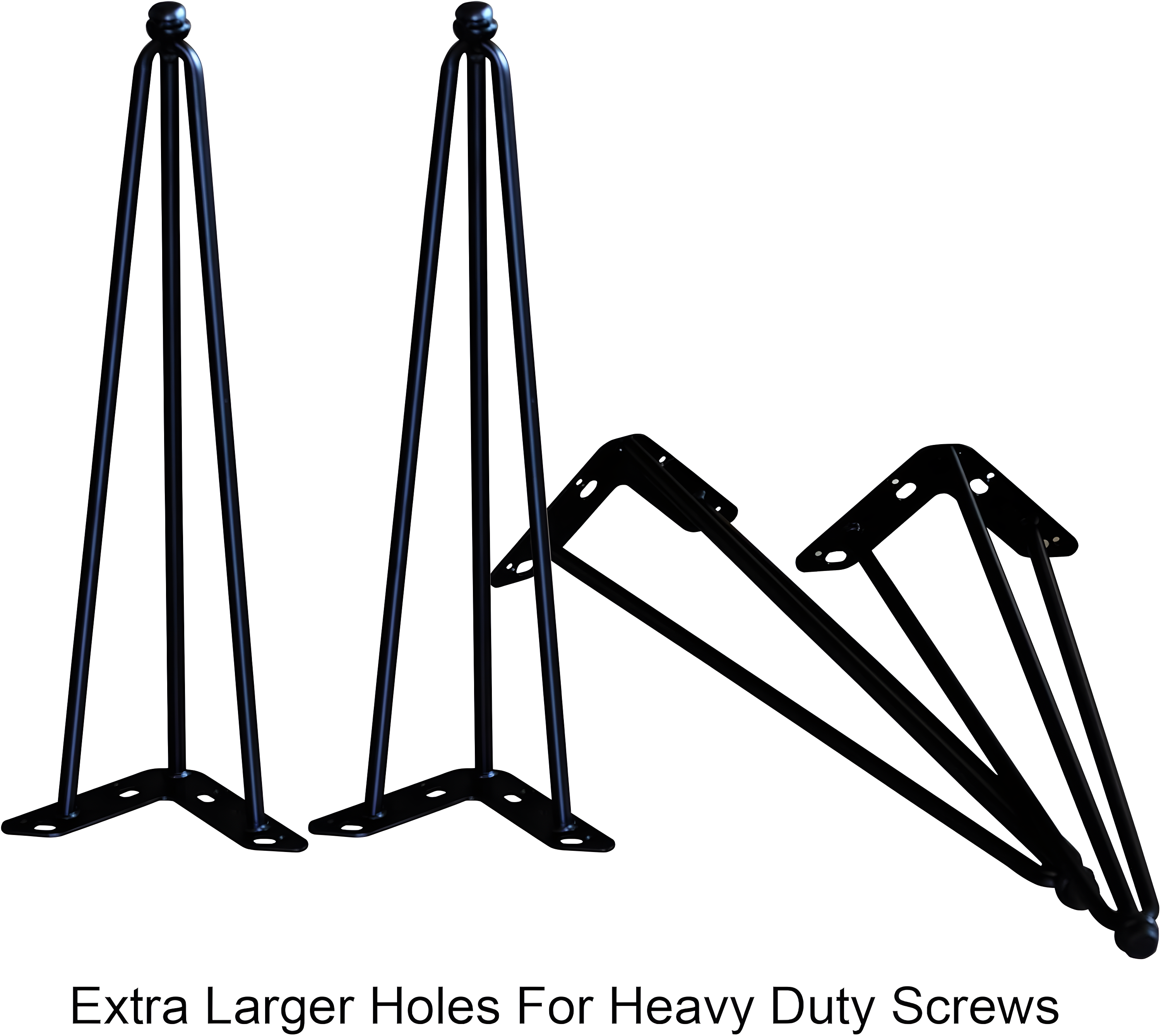 Home Soft Things Hairpin Metal Table Legs 30 Inch Legs for Furniture Coffee Bench Dining End Industrial Table Desk Set of 4 with Screws Adjustable Cushion Black Floor Protectors, 30"