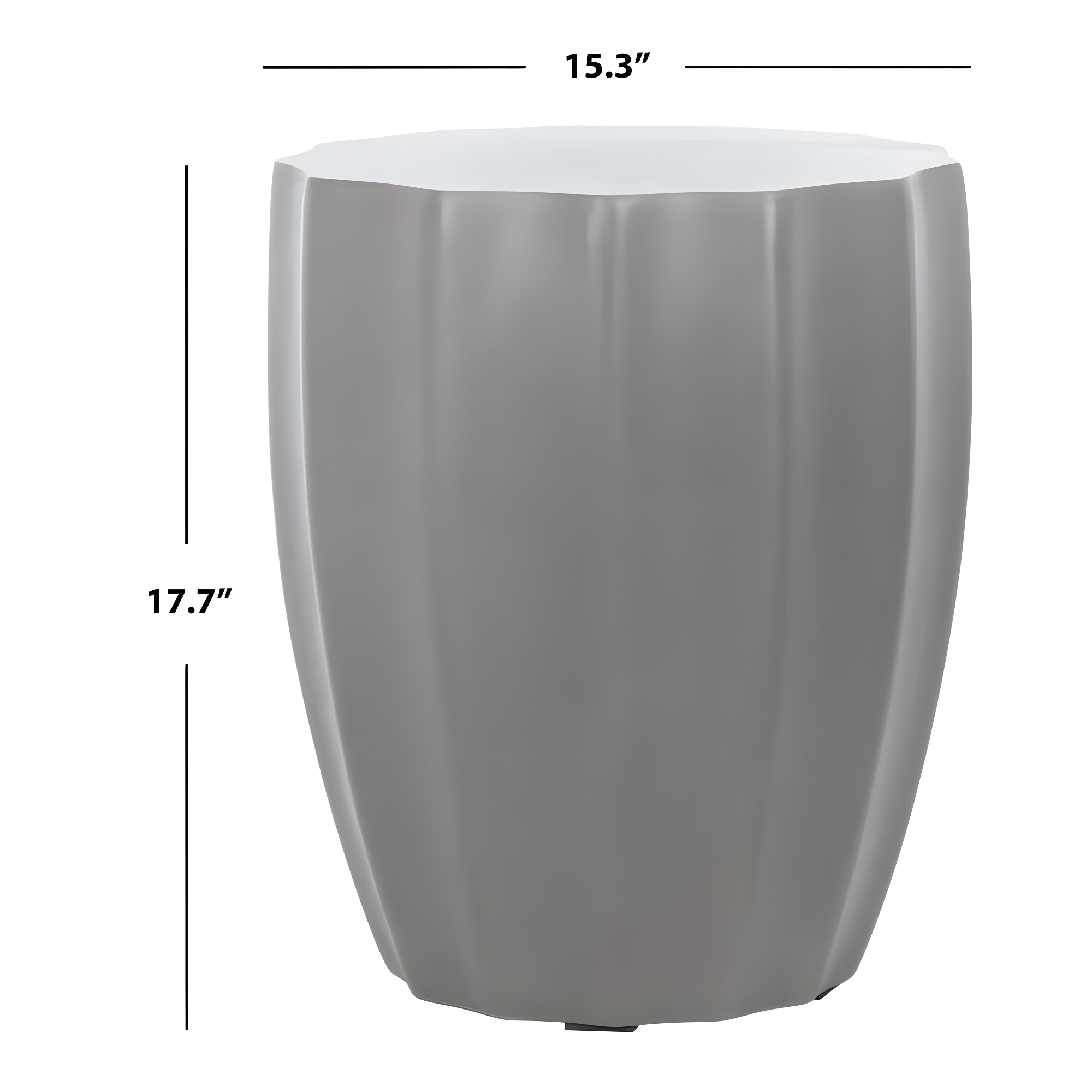 Jaslyn Concrete Indoor/Outdoor Accent Stool - Dark Grey - Safavieh