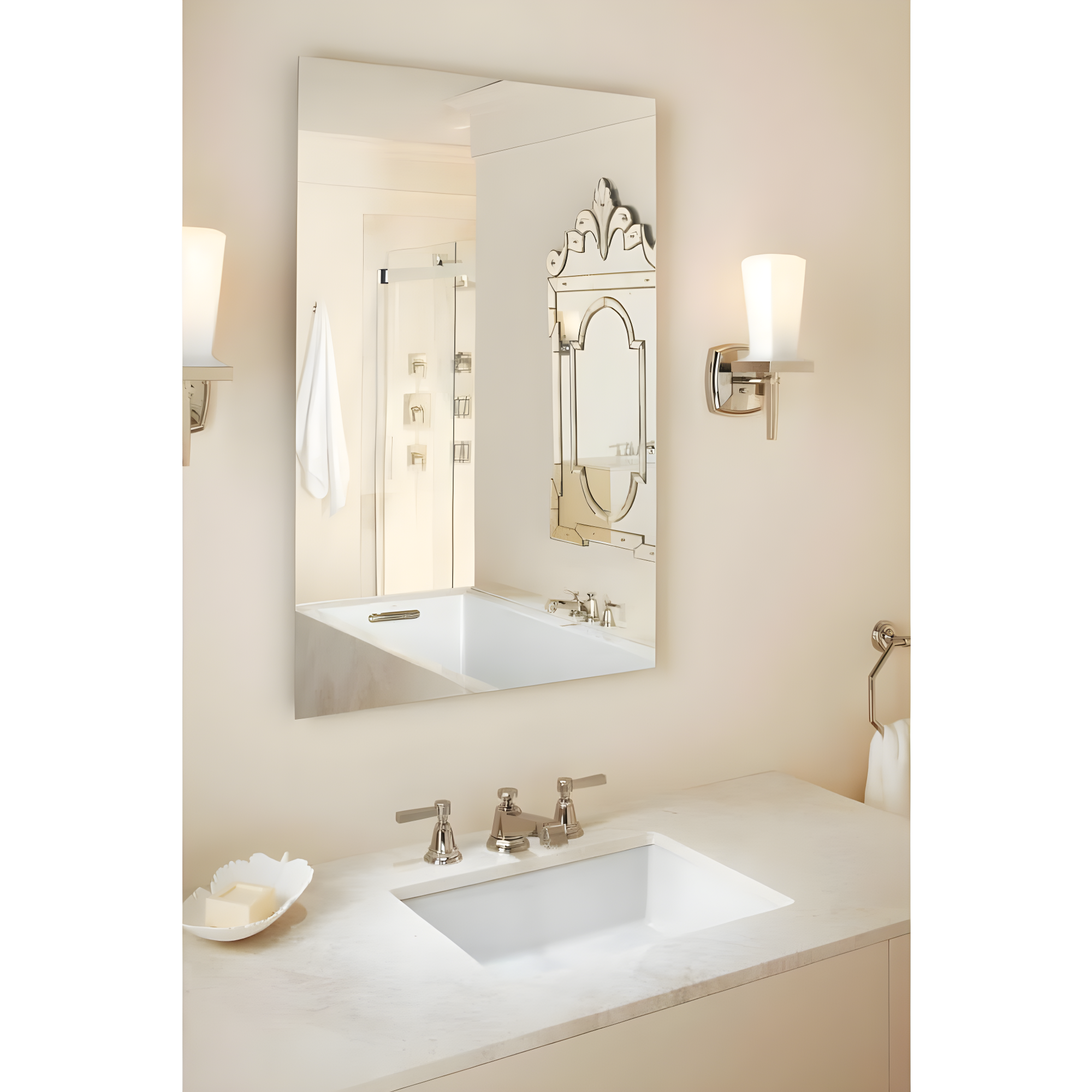 Verticyl Rectangular Undermount Bathroom Sink with Overflow