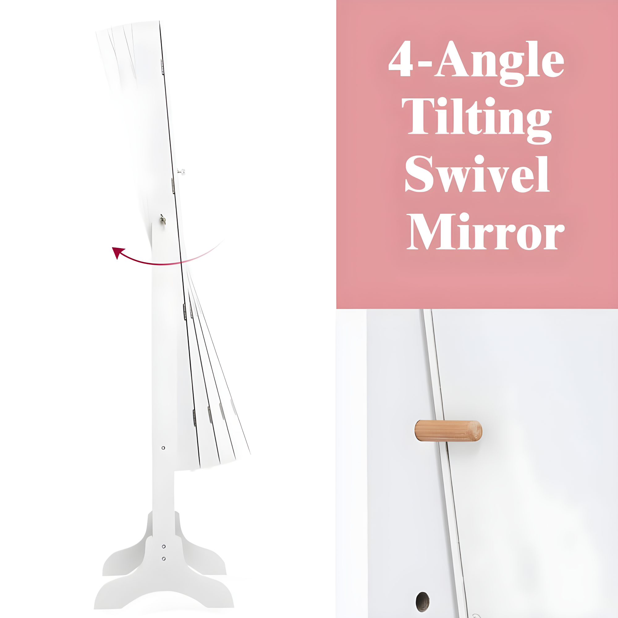 Costway Mirrored Jewelry Cabinet Organizer Storage Box White