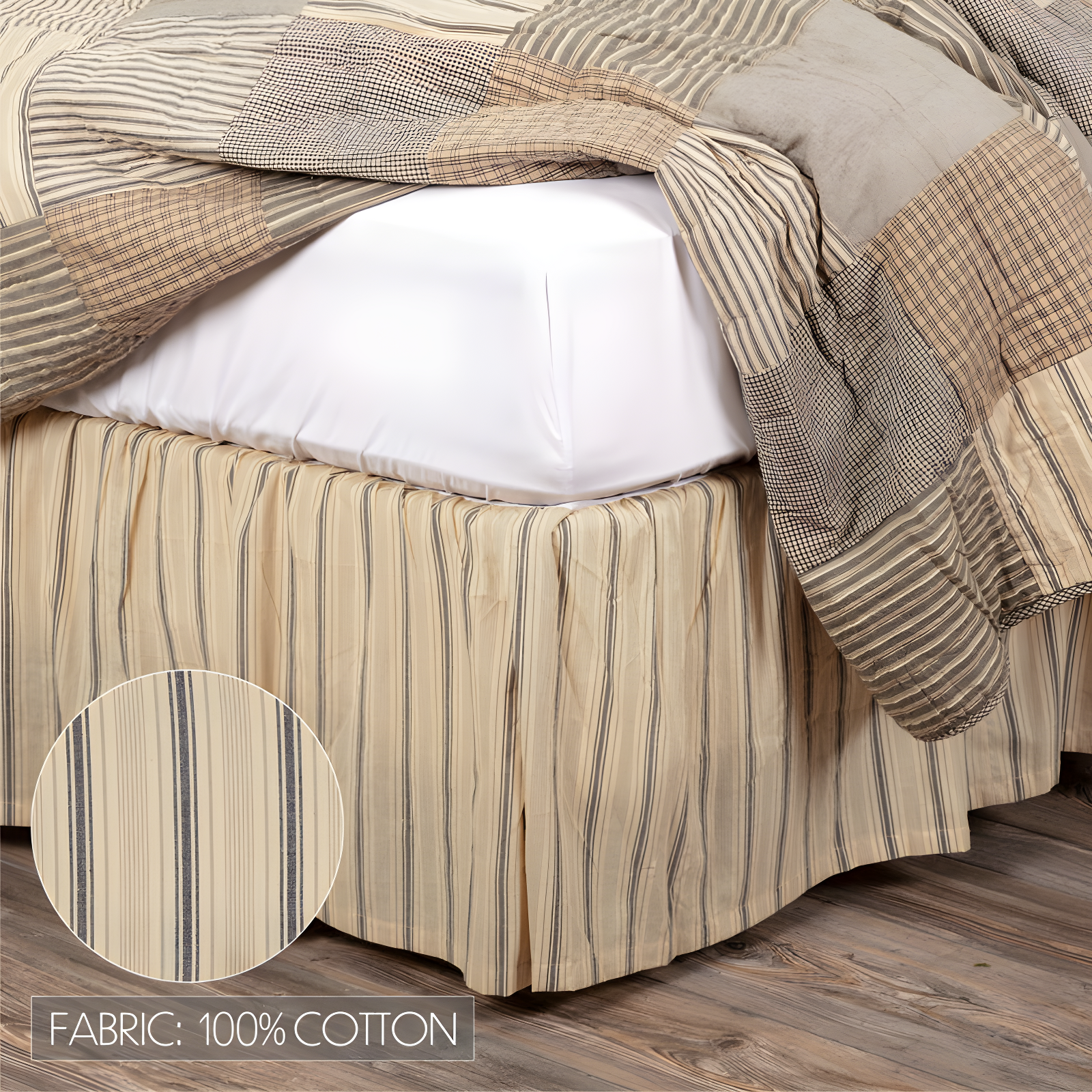 VHC Brands Sawyer Mill Ruffled Bed Skirt