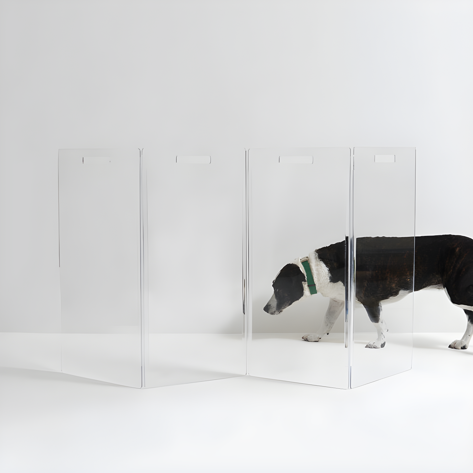 Hiddin Clear Freestanding Tall Zig Zag Pet Gate