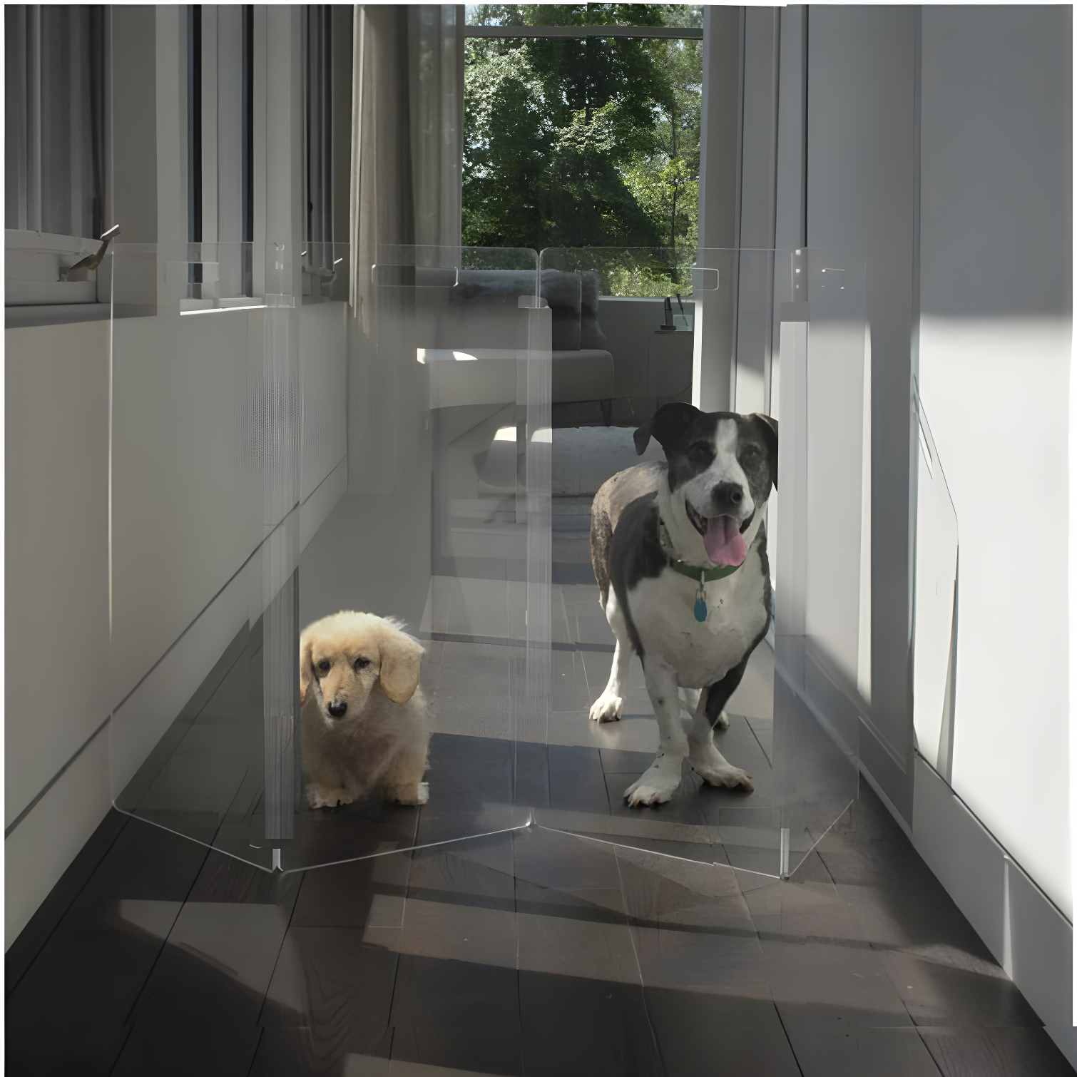 Hiddin Clear Freestanding Tall Zig Zag Pet Gate