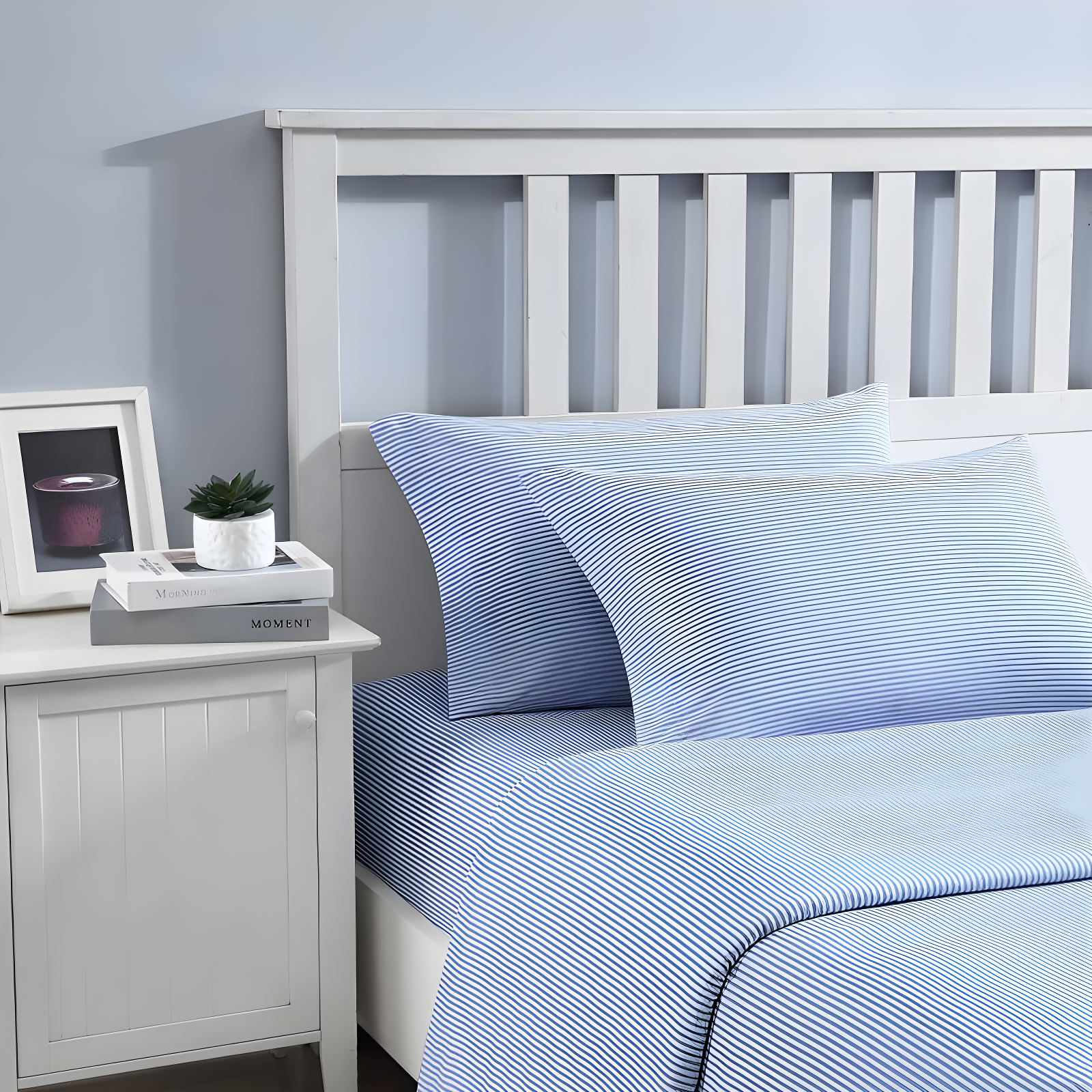 Oxford 200 Thread Count Striped 100% Cotton Percale Sheet Set