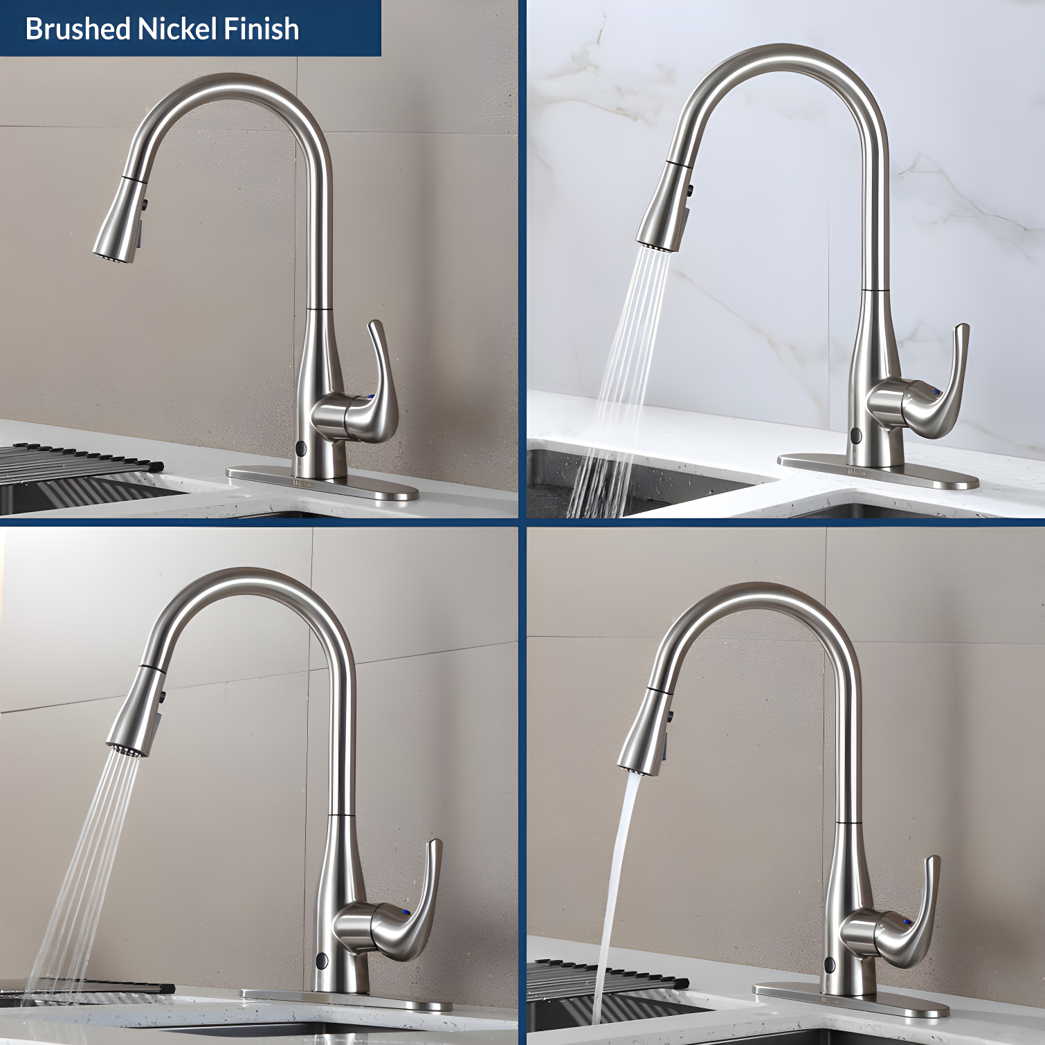 Bio Bidet by BEMIS Bio Bidet By BEMIS Pull Down Touchless Kitchen Faucet UP7000BN