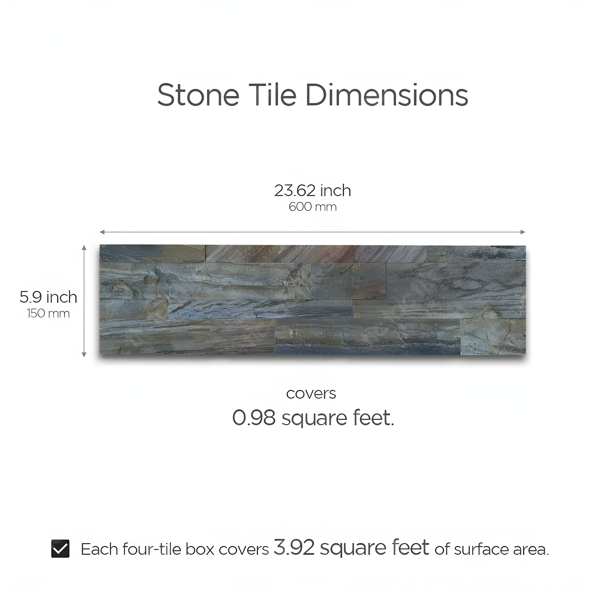 6'' W x 24'' L Natural Stone Peel and Stick Mosaic Tile