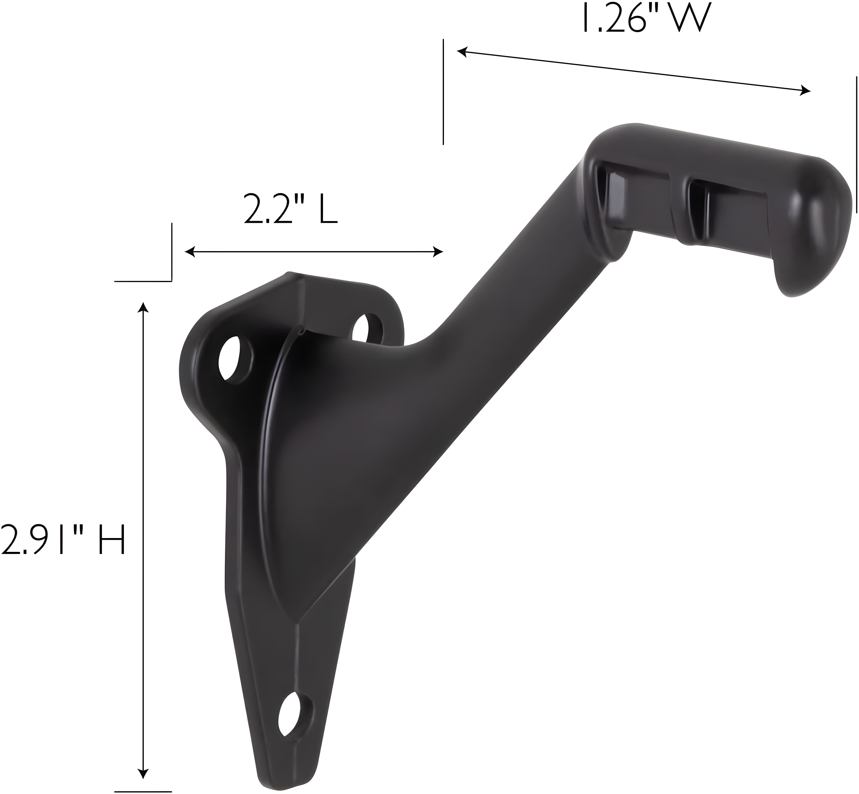 Design House 2.91" H x 2.2" W x 1.26" D Standard Handrail Bracket Heavy Duty Hardware for Stairways in Home or Office, Matte Black (Set of 5)