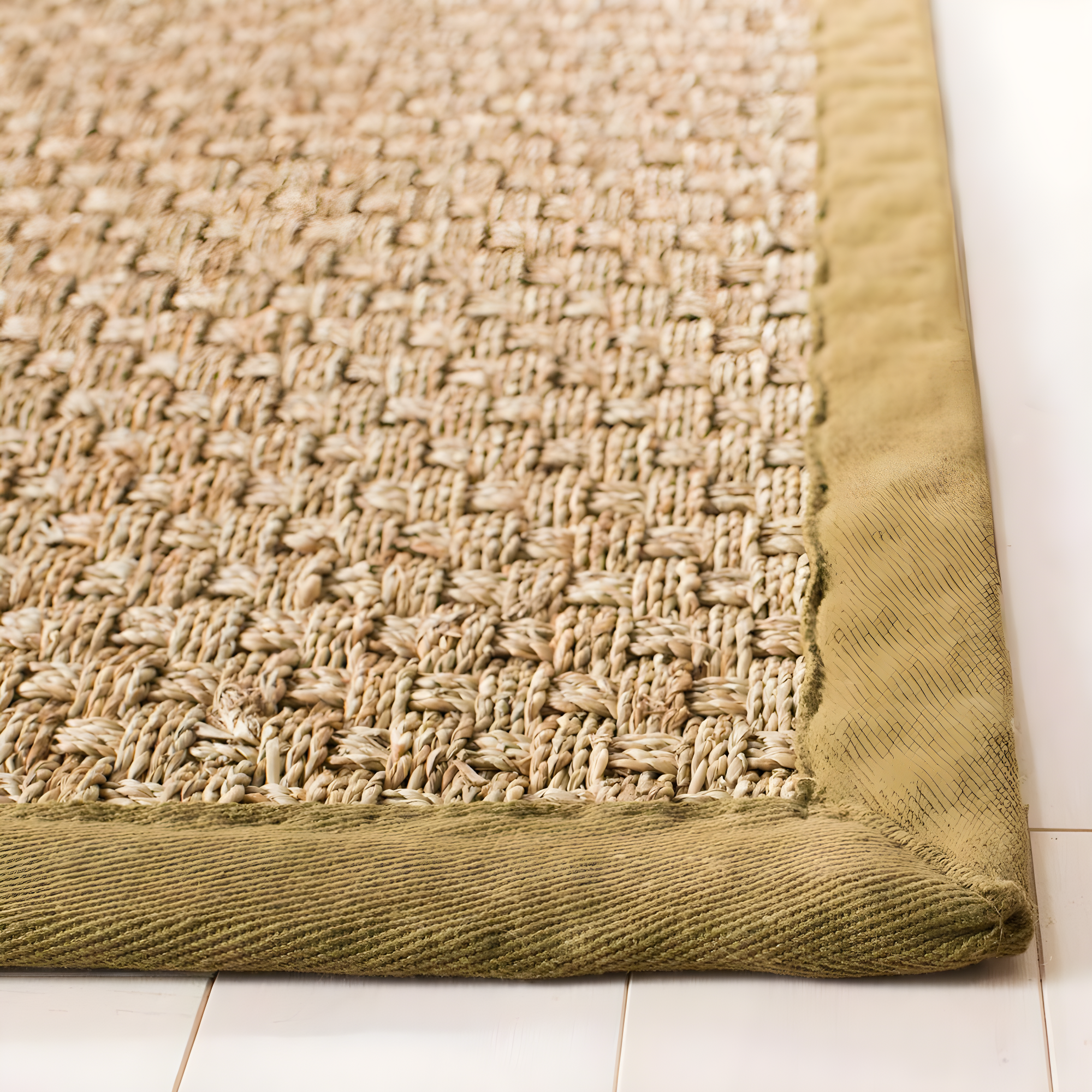 Natural Fiber NF114 Power Loomed Area Rug - Natural/Olive - 8'x10' - Safavieh.