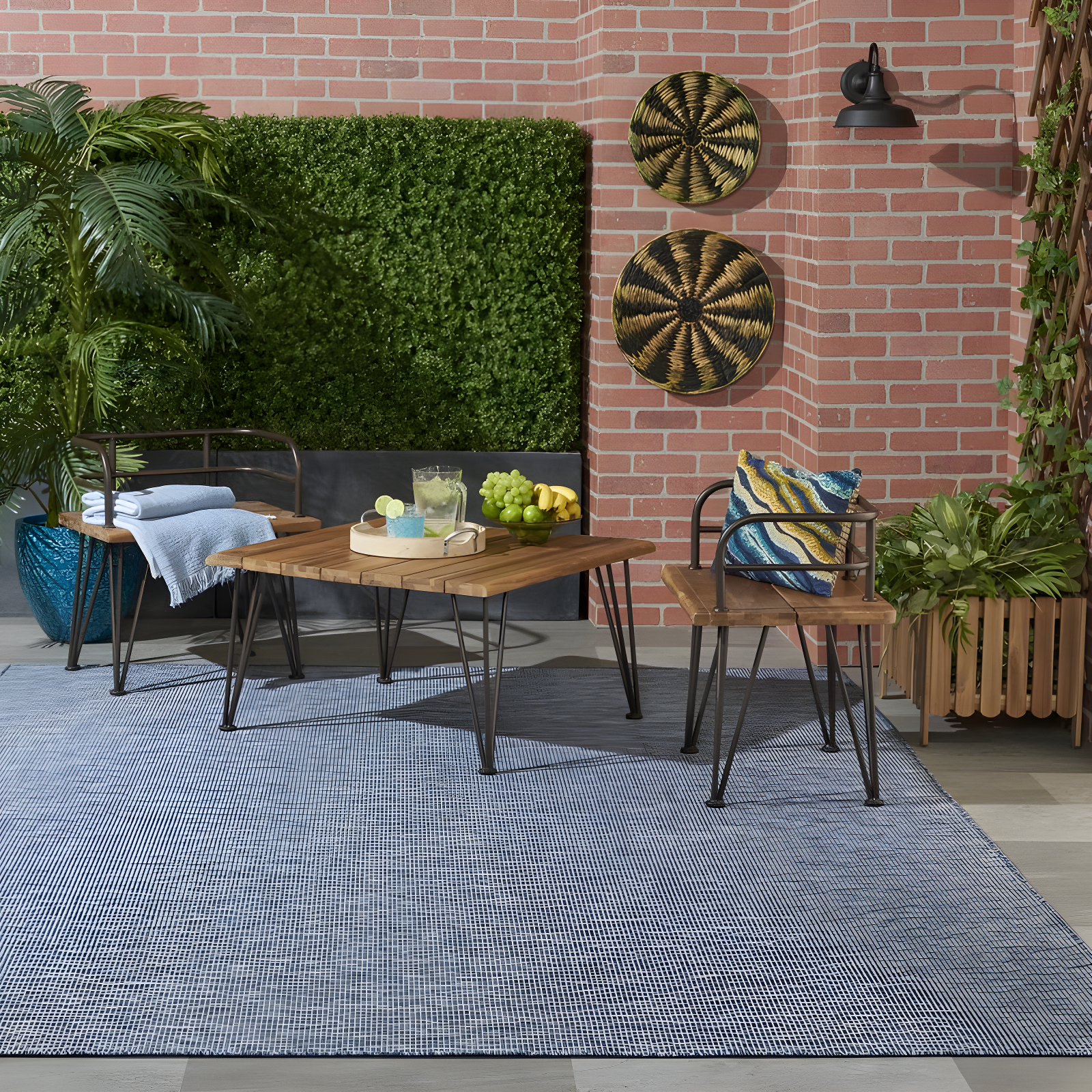 Nourison Positano POS01 Indoor/outdoor Area Rug - Navy Blue 8' x 10'