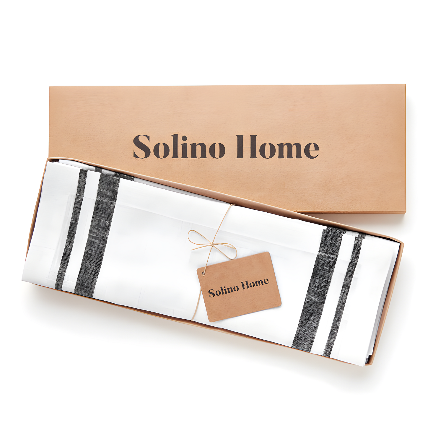 Solino Home French Stripe - 100% Pure Linen Placemats (Set of 4)