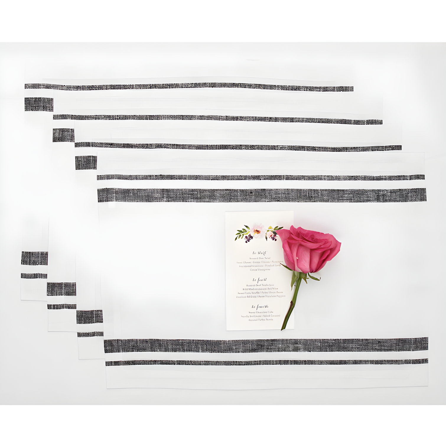 Solino Home French Stripe - 100% Pure Linen Placemats (Set of 4)