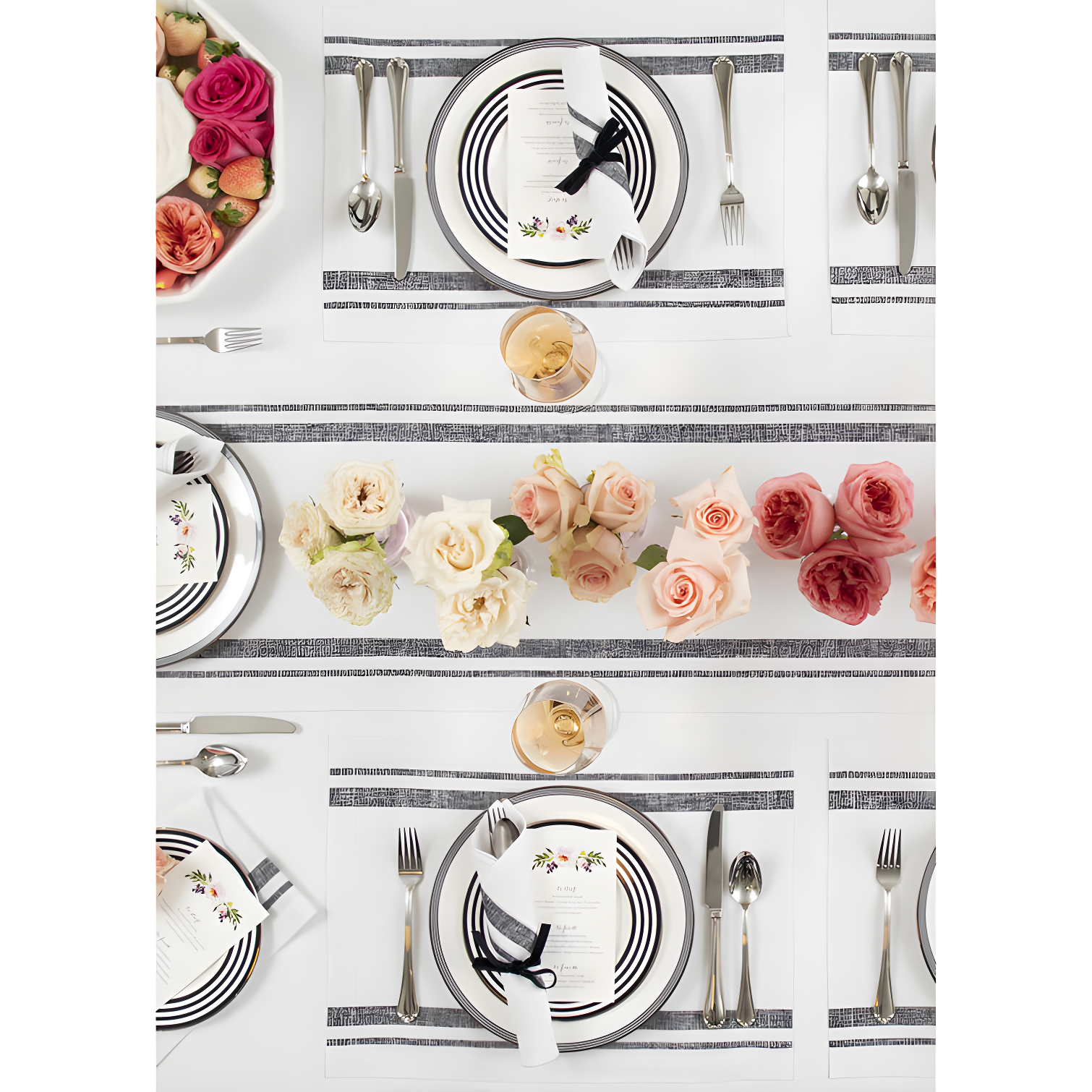 Solino Home French Stripe - 100% Pure Linen Placemats (Set of 4)