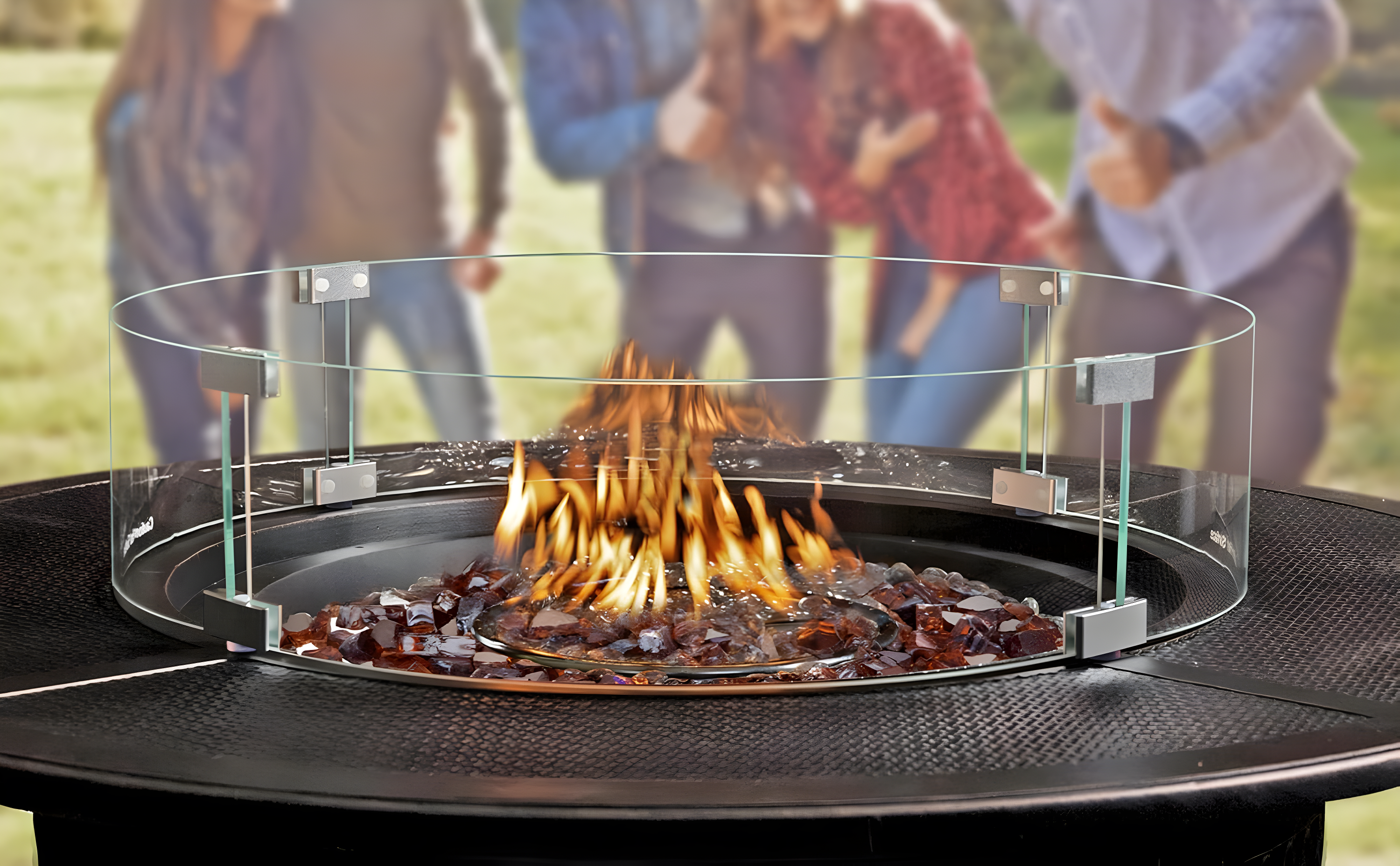 Fire Sense Fire Sense Premium Sparkling Reflective Tempered Fire Glass for Fire Pits Easy to Install-10 Lbs Crystal Clear