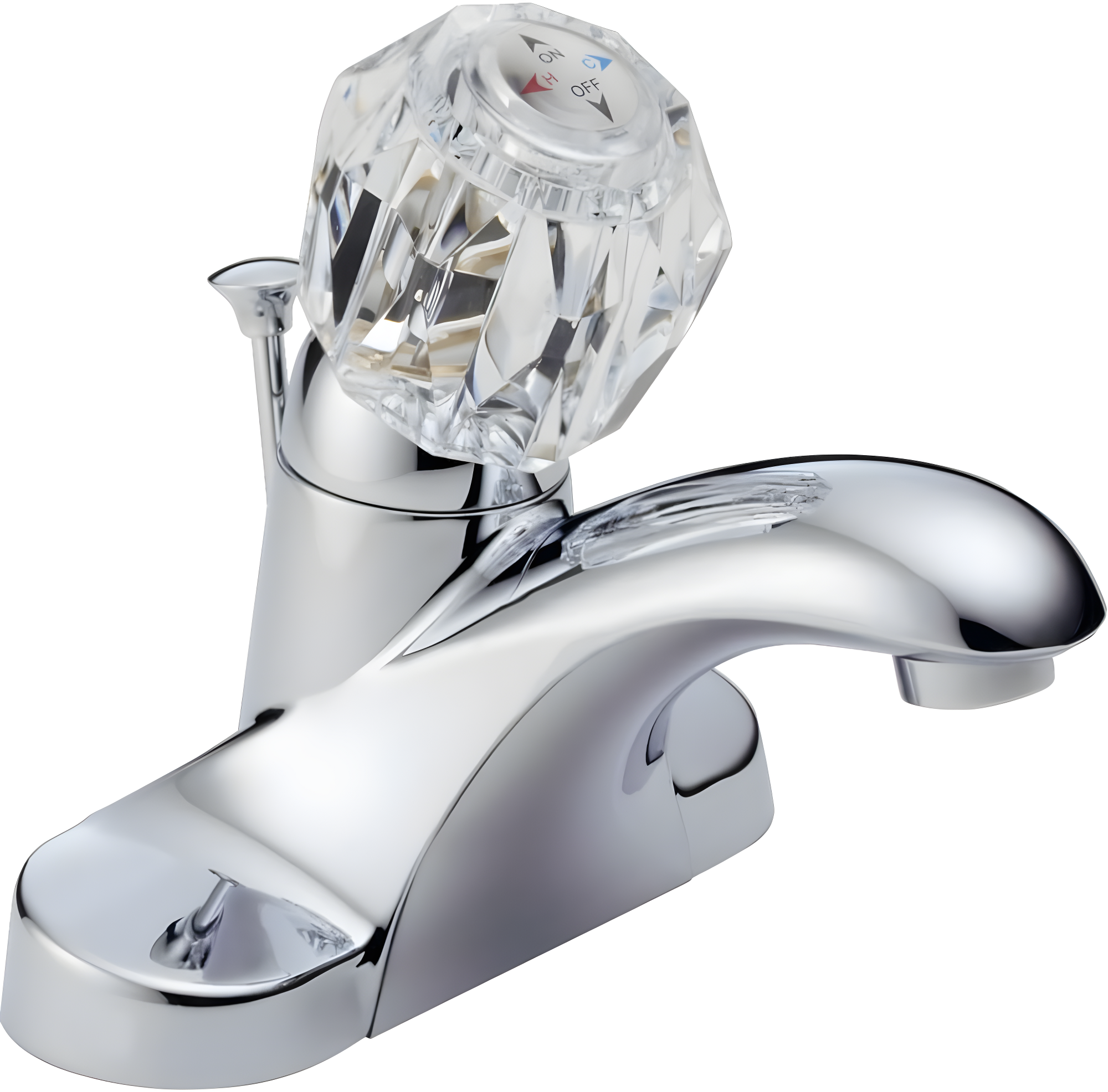 Foundations Centerset Bathroom Faucet with Single Push Tilt Handle