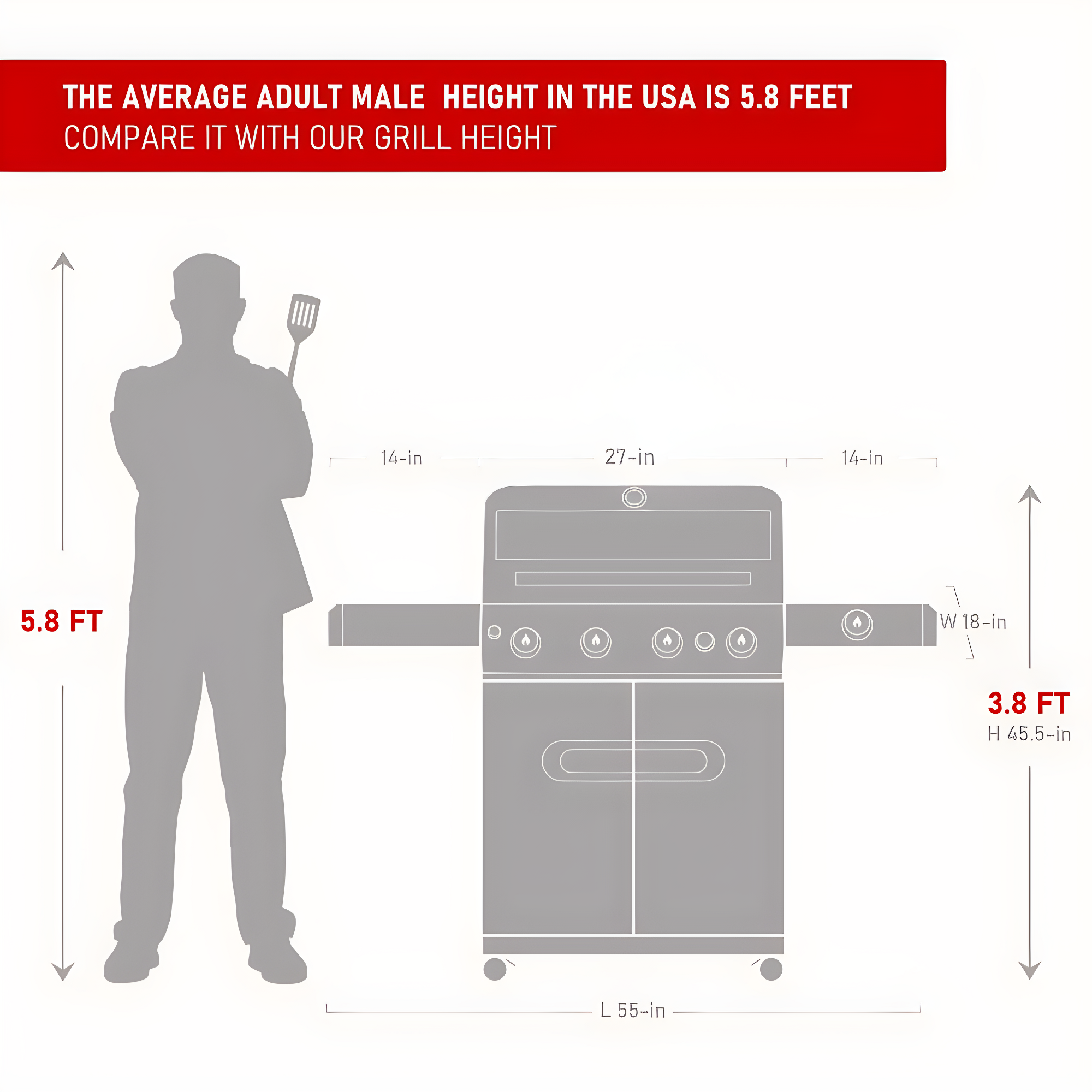 Monument Grills Mesa 415BZ,4-Burner Liquid Propane Infrared Gas Grill with Side Burner and Cabinet, 62,000 BTU – Perfect for Family BBQs