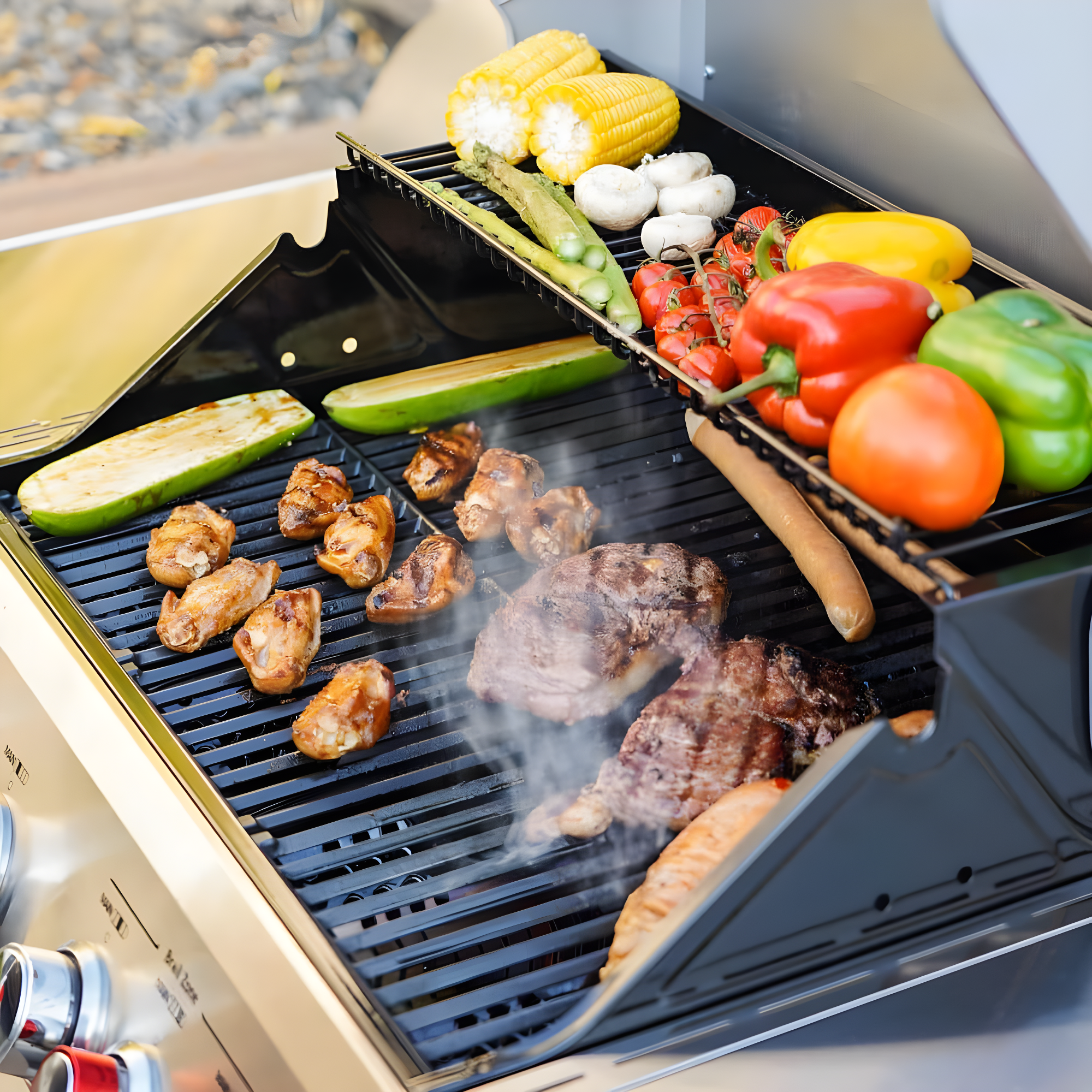 Monument Grills Mesa 415BZ,4-Burner Liquid Propane Infrared Gas Grill with Side Burner and Cabinet, 62,000 BTU – Perfect for Family BBQs