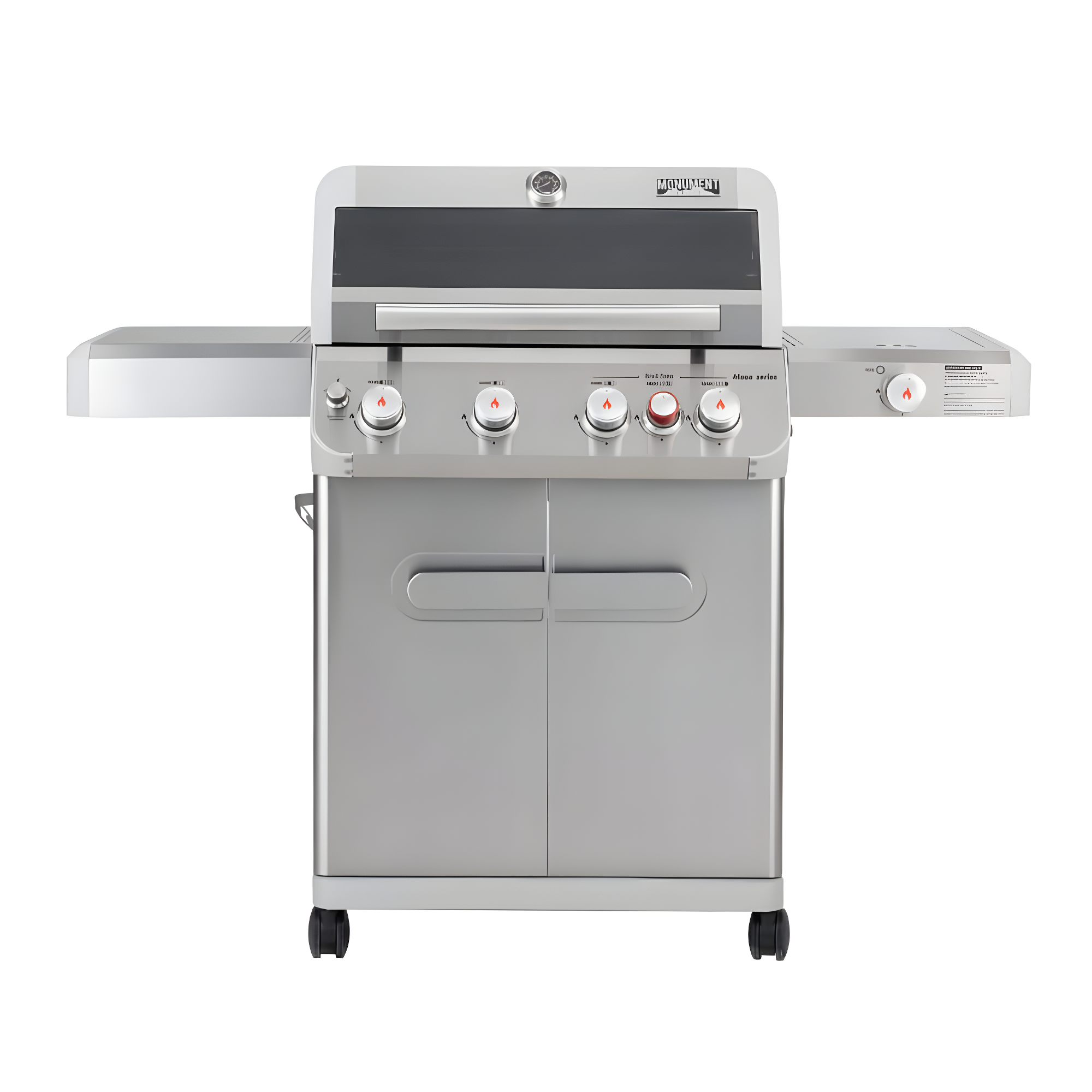Monument Grills Mesa 415BZ,4-Burner Liquid Propane Infrared Gas Grill with Side Burner and Cabinet, 62,000 BTU – Perfect for Family BBQs