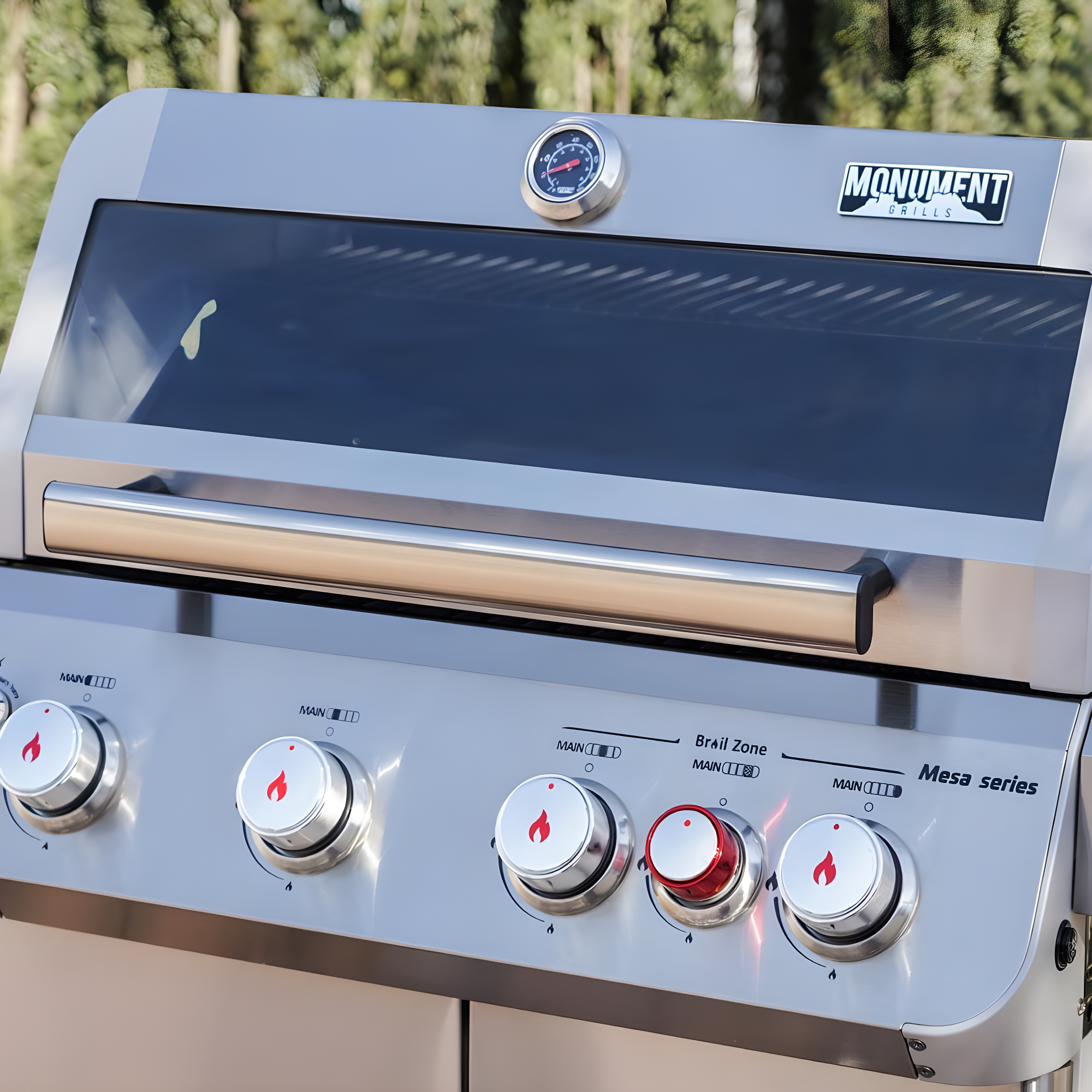 Monument Grills Mesa 415BZ,4-Burner Liquid Propane Infrared Gas Grill with Side Burner and Cabinet, 62,000 BTU – Perfect for Family BBQs
