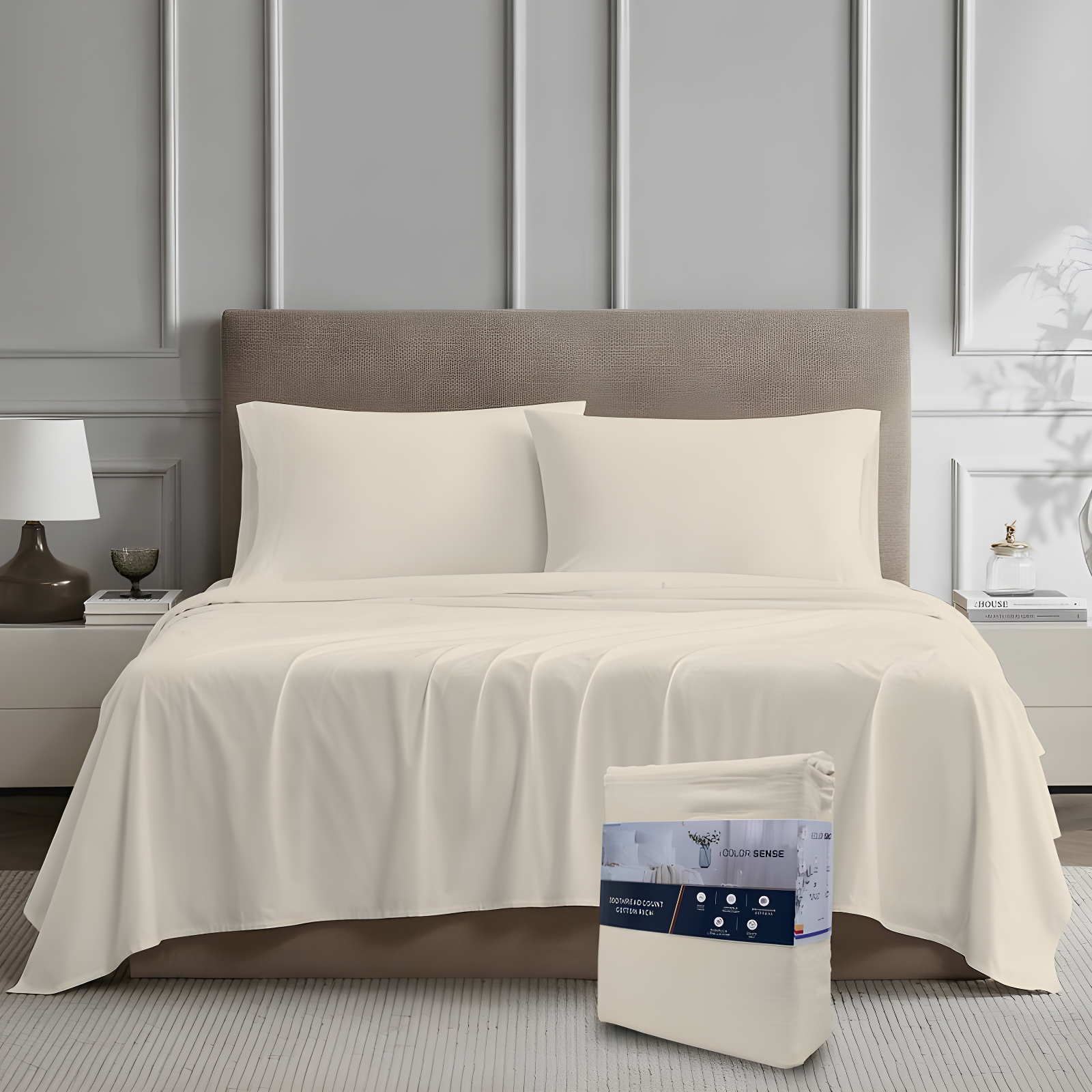 Color Sense 100% Cotton Lightweight Percale Weave Sheet Set