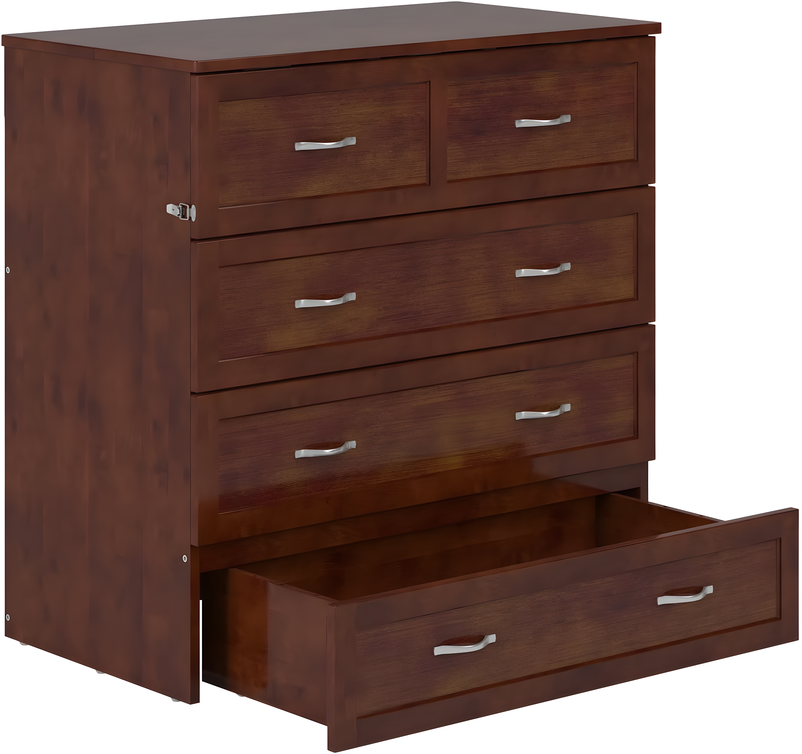 AFI Northfield Walnut Twin XL Solid Wood Murphy Bed Chest