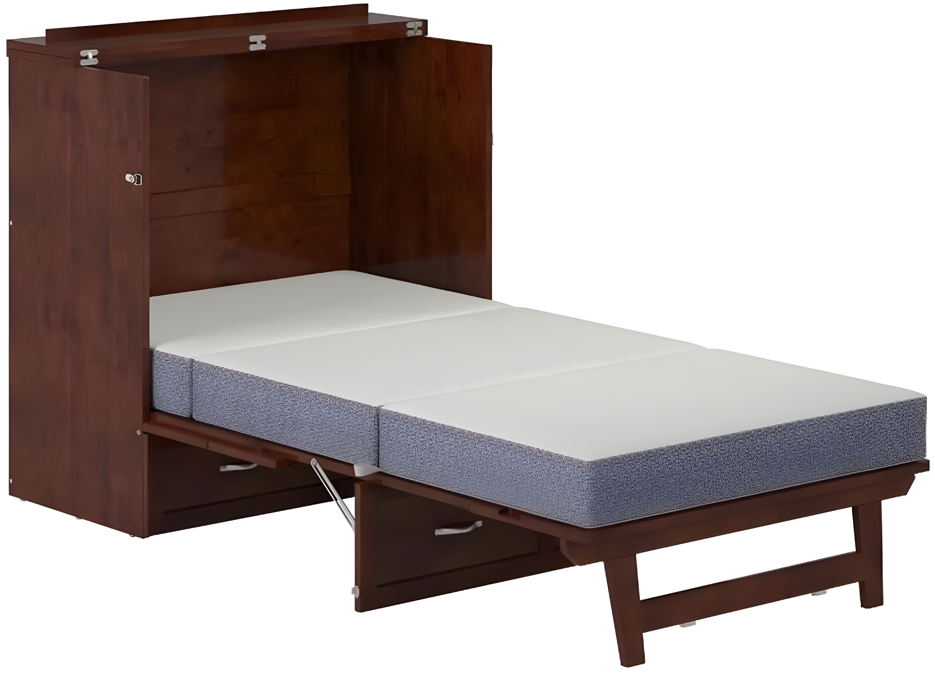 AFI Northfield Walnut Twin XL Solid Wood Murphy Bed Chest