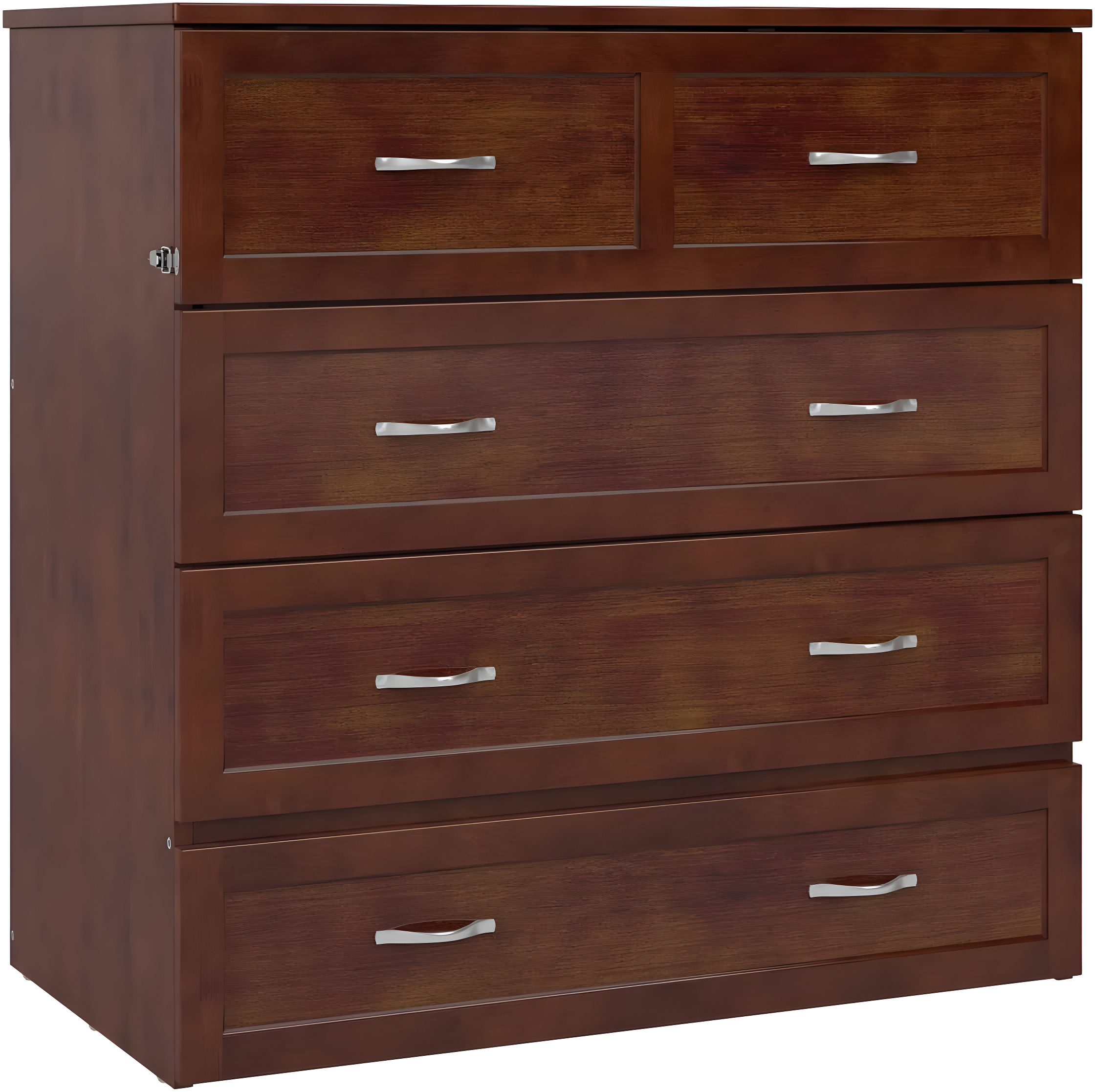 AFI Northfield Walnut Twin XL Solid Wood Murphy Bed Chest