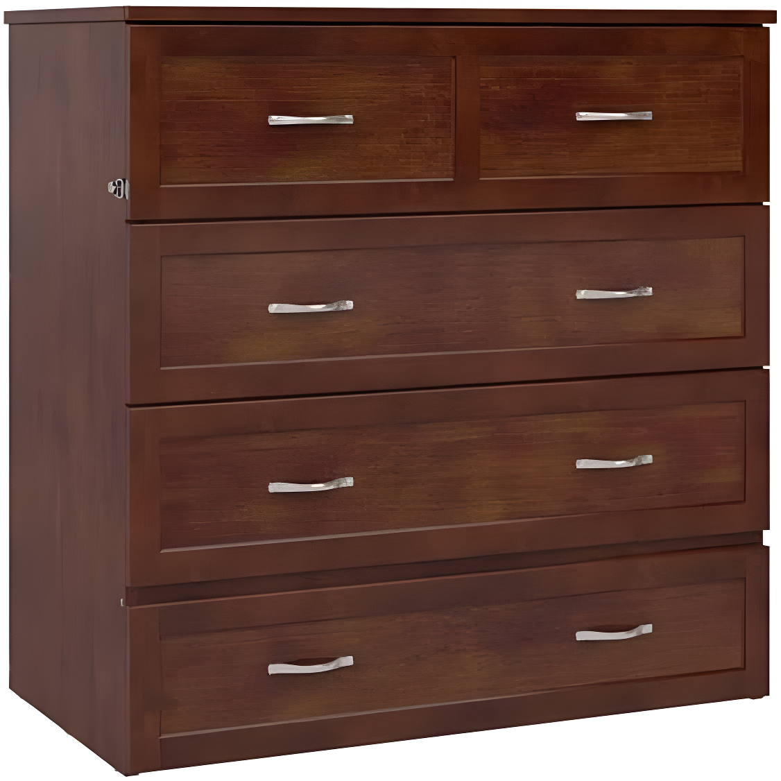 AFI Northfield Walnut Twin XL Solid Wood Murphy Bed Chest