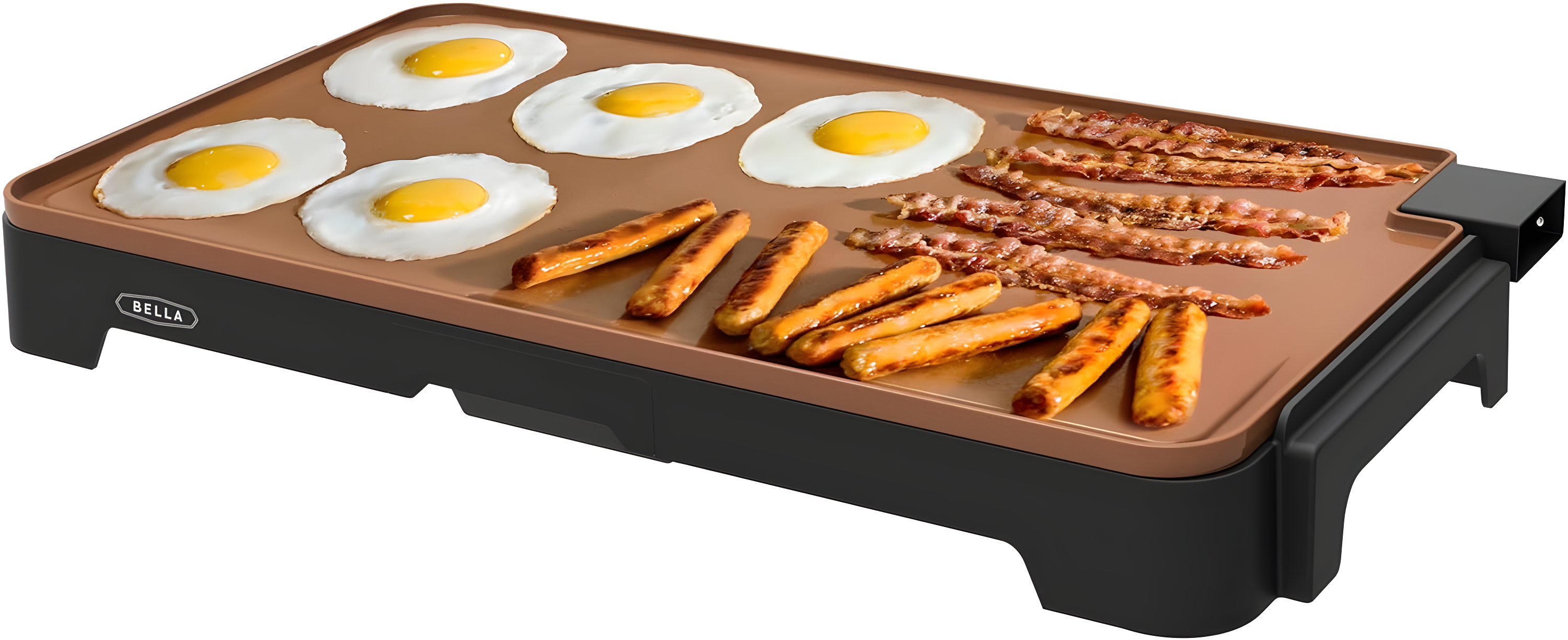 Electric Ceramic Titanium Griddle, Make 15 Eggs At Once, Healthy-Eco Non-Stick Coating, Hassle-Free Clean Up, Large Submersible Cooking Surface