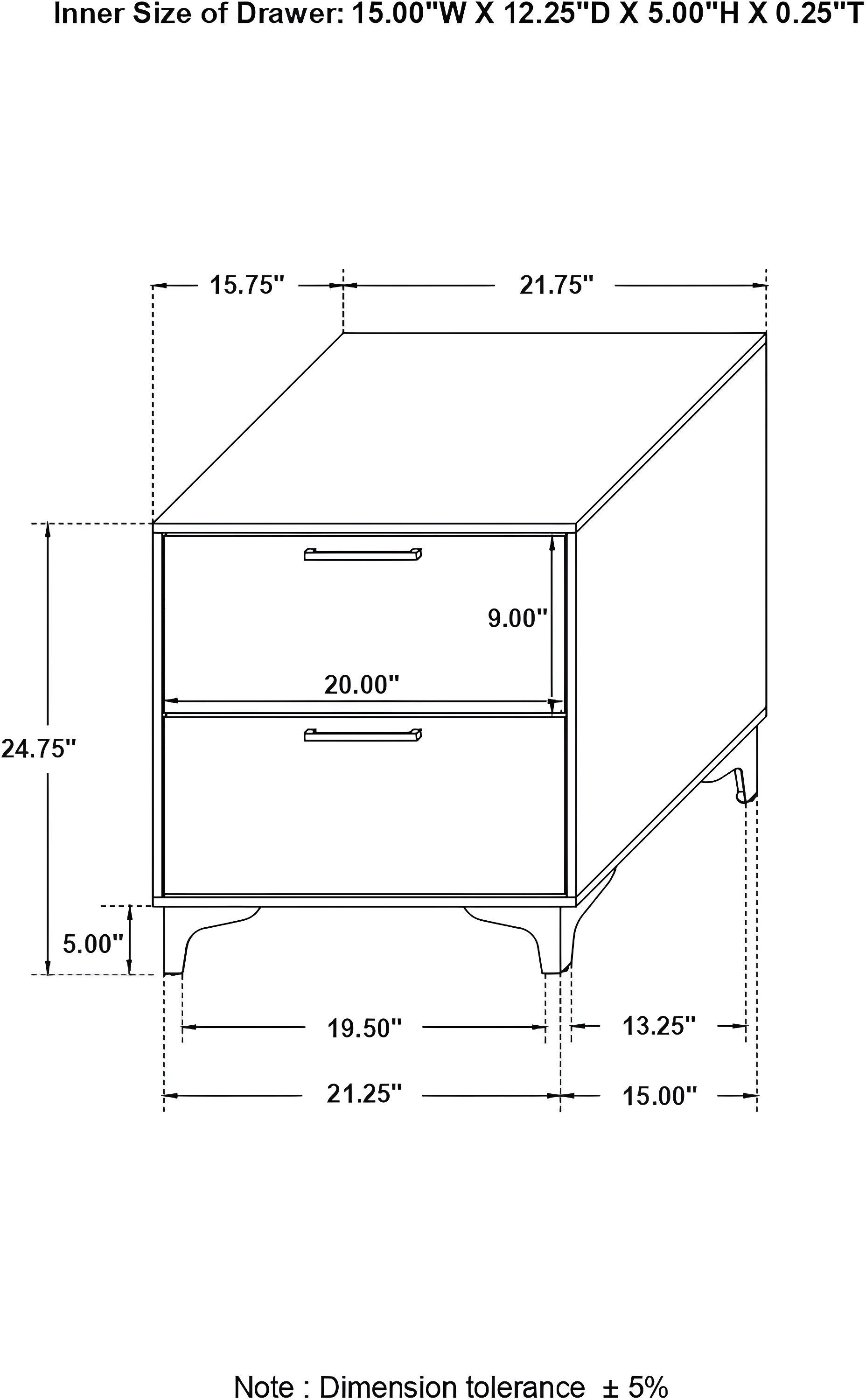 Newline Kendall 2-Drawer Nightstand