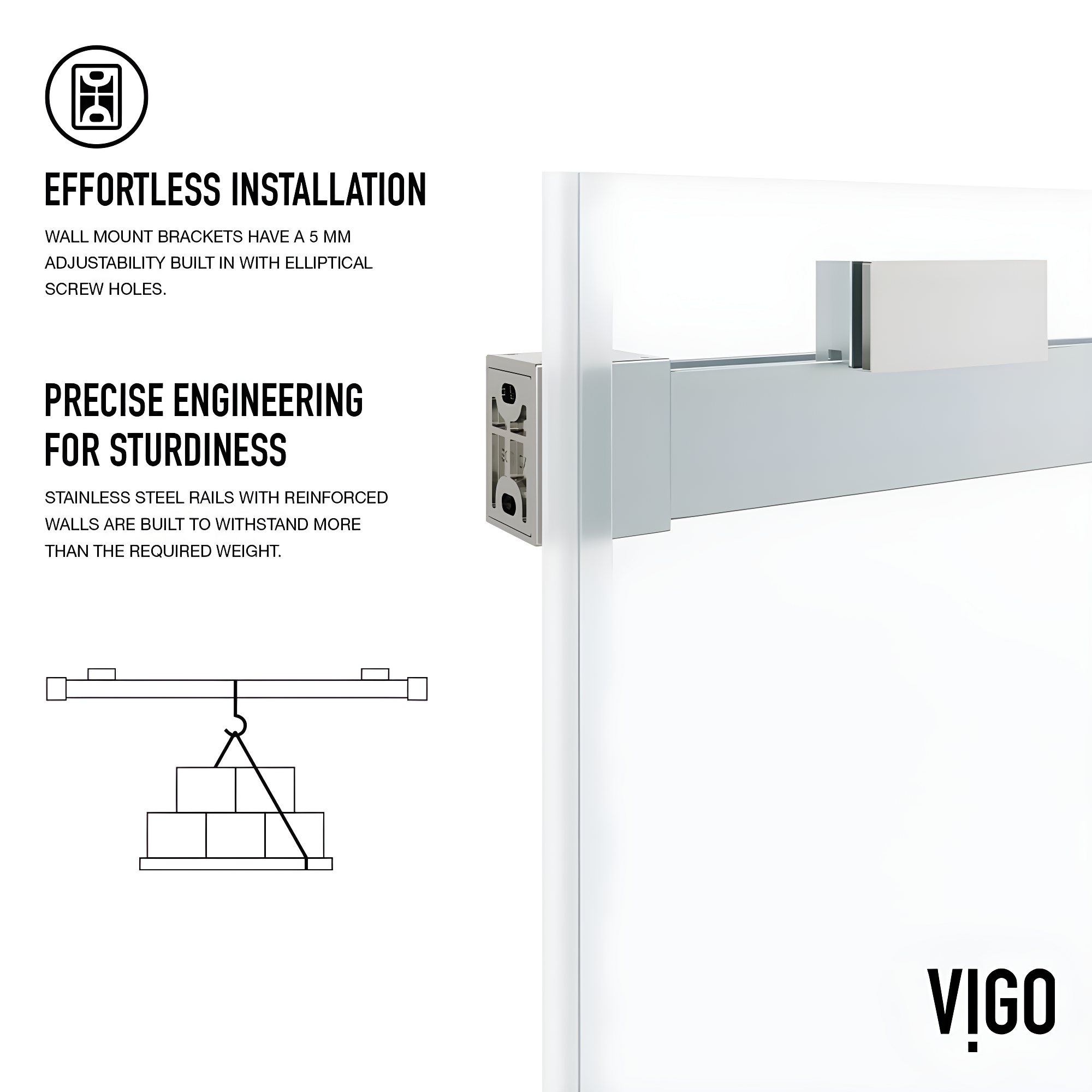 Houston 56-60" W x 66" H Double Sliding Frameless Tub Door with 3/8" Clear Glass